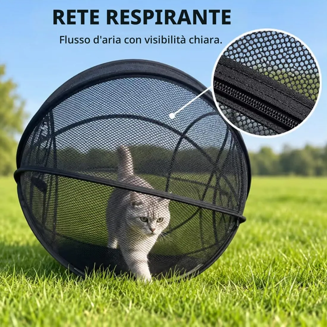 Panoramic Pop-Up Rolling Cat Playpen Ball - immagine 6