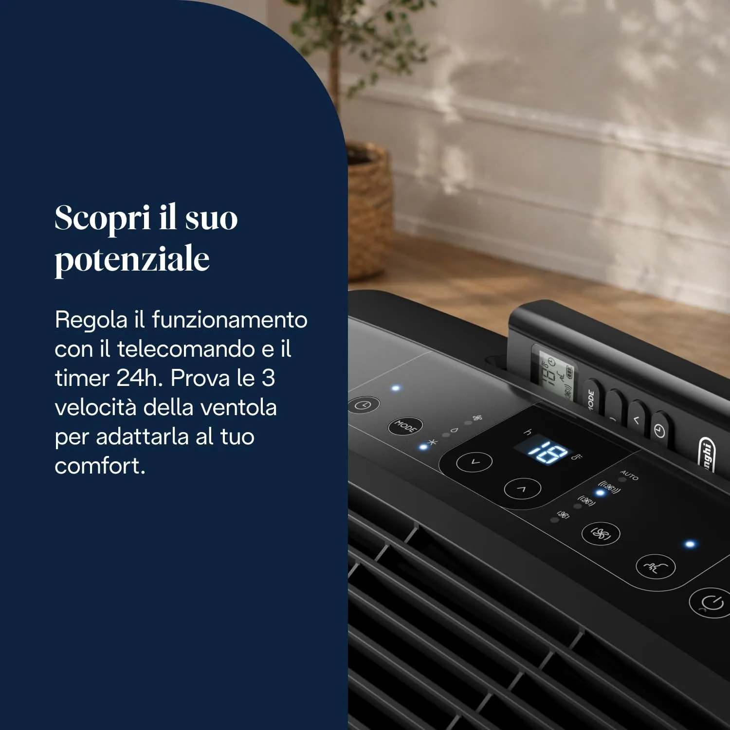 De'Longhi Pinguino PAC EM93K.1 Climatizzatore Portatile, 10.500 BTU/h, Classe A, Telecomando - immagine 5