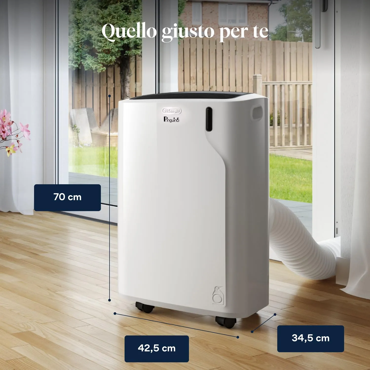 De'Longhi Pinguino PAC EM93K.1 Climatizzatore Portatile, 10.500 BTU/h, Classe A, Telecomando - immagine 7