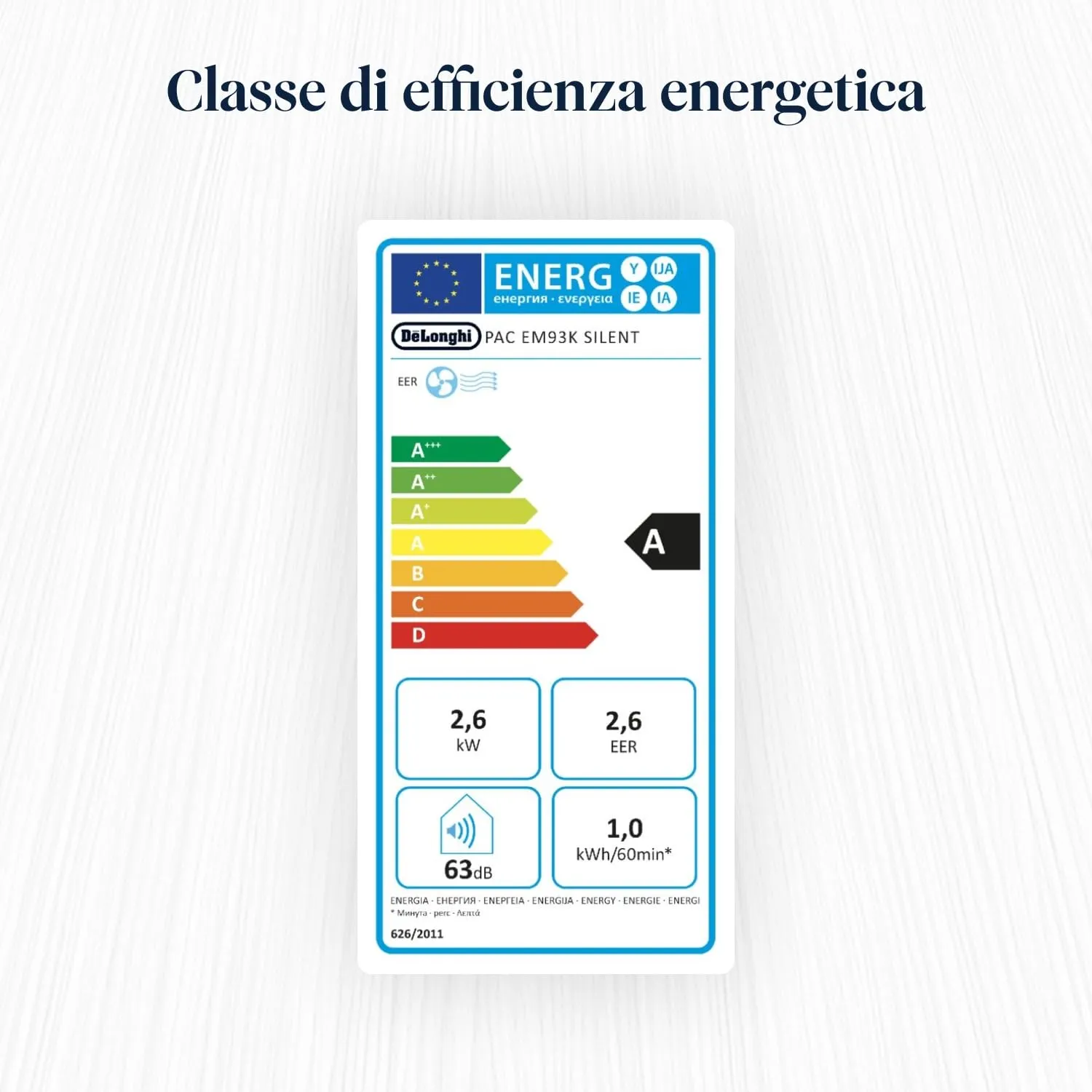 De'Longhi Pinguino PAC EM93K.1 Climatizzatore Portatile, 10.500 BTU/h, Classe A, Telecomando - immagine 8