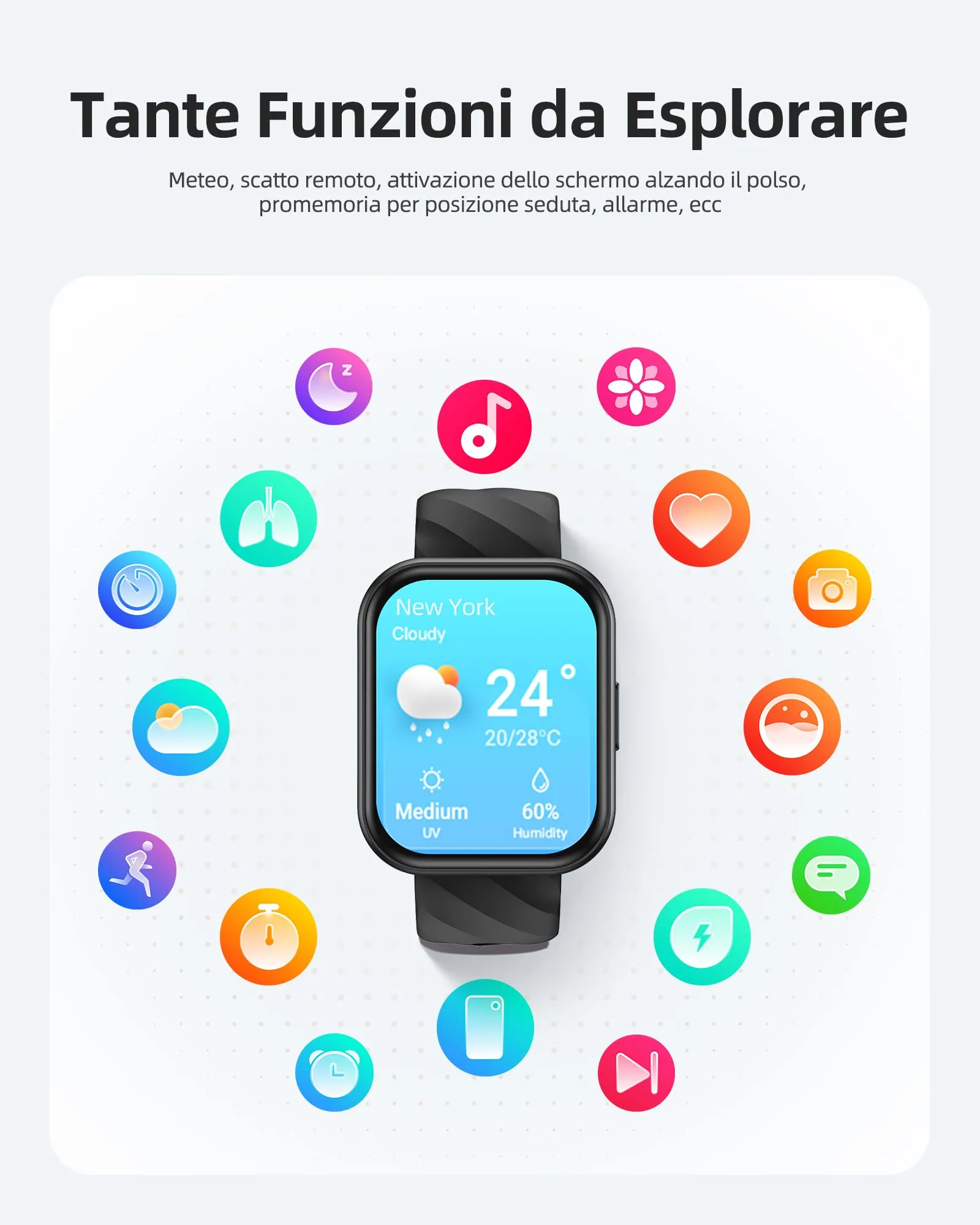 Parsonver Smartwatch 1.8" con 5ATM Impermeabilità per Nuoto - immagine 8