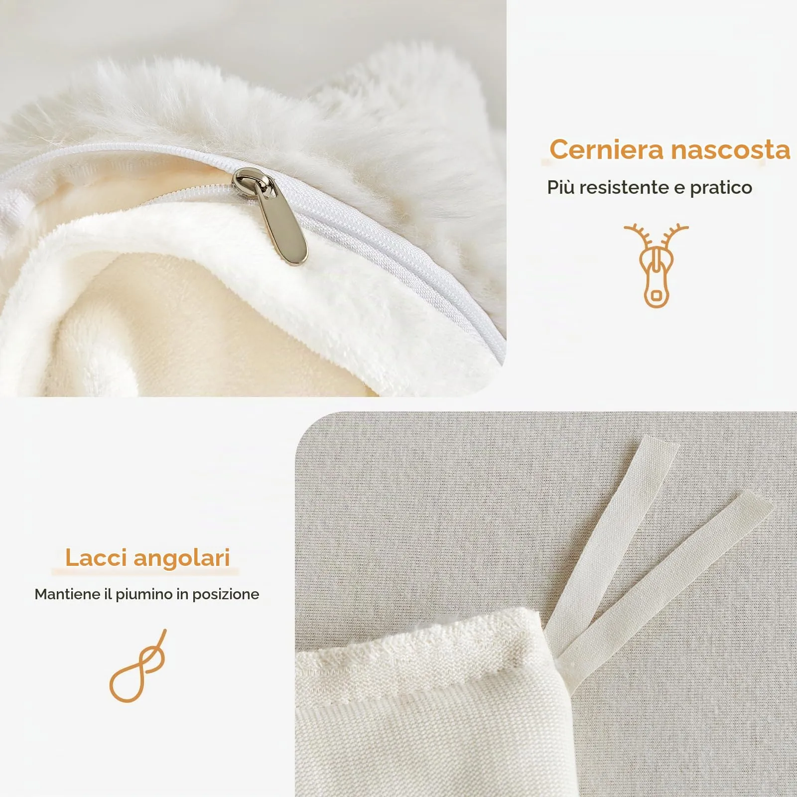 Tokokimo Set Copripiumino Matrimoniale in Flanella, 260x240cm, Beige (1 Copripiumino + 2 Federe 50x80cm) - immagine 5