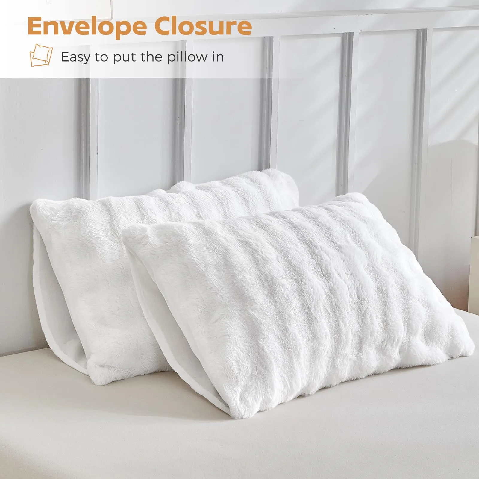 Tokokimo Set Copripiumino Matrimoniale in Flanella, 240x220cm, con 2 Federe 50x80cm, Bianco - immagine 6