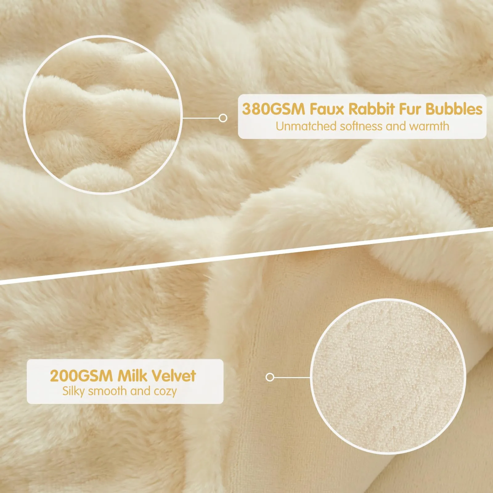 Tokokimo Set Copripiumino Matrimoniale in Flanella, 240x220cm, Beige (3 Pezzi: 1 Copripiumino e 2 Federe 50x80cm) - immagine 4