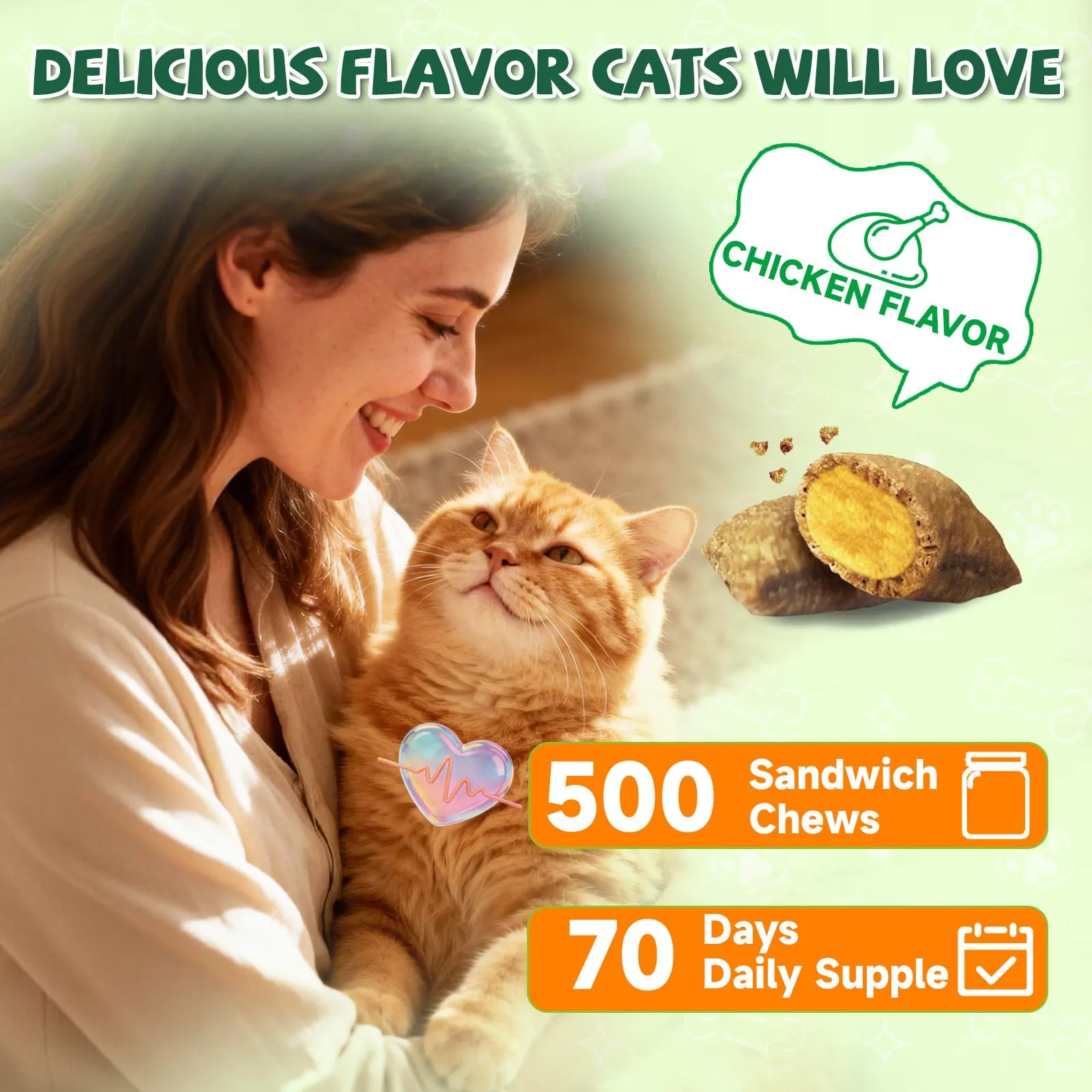 Eagou Diary Vitamine per Gatti con Taurina, 500 Snack Masticabili - immagine 6