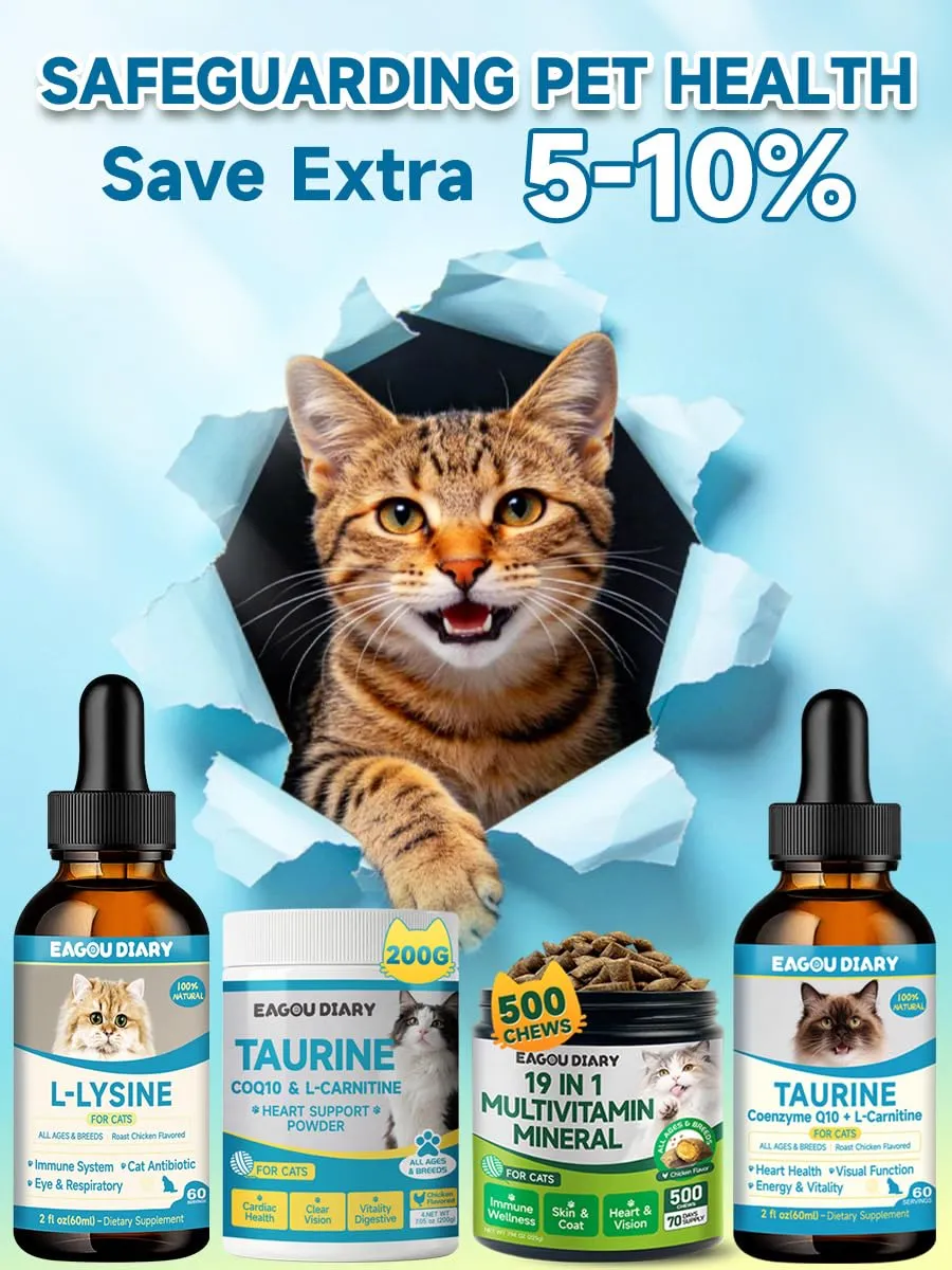 Eagou Diary Vitamine per Gatti con Taurina, 500 Snack Masticabili - immagine 11
