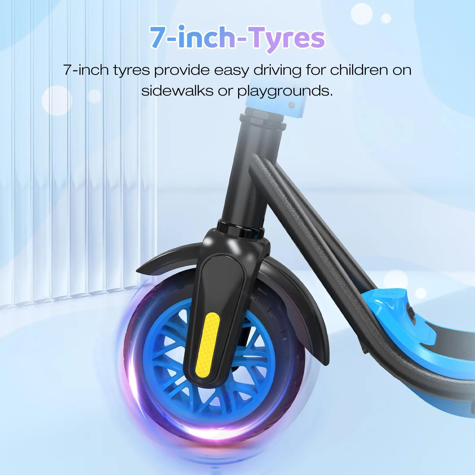 Evercross Monopattino Elettrico per Bambini, LED, Bluetooth, Autonomia 20km, Blu scuro - immagine 6