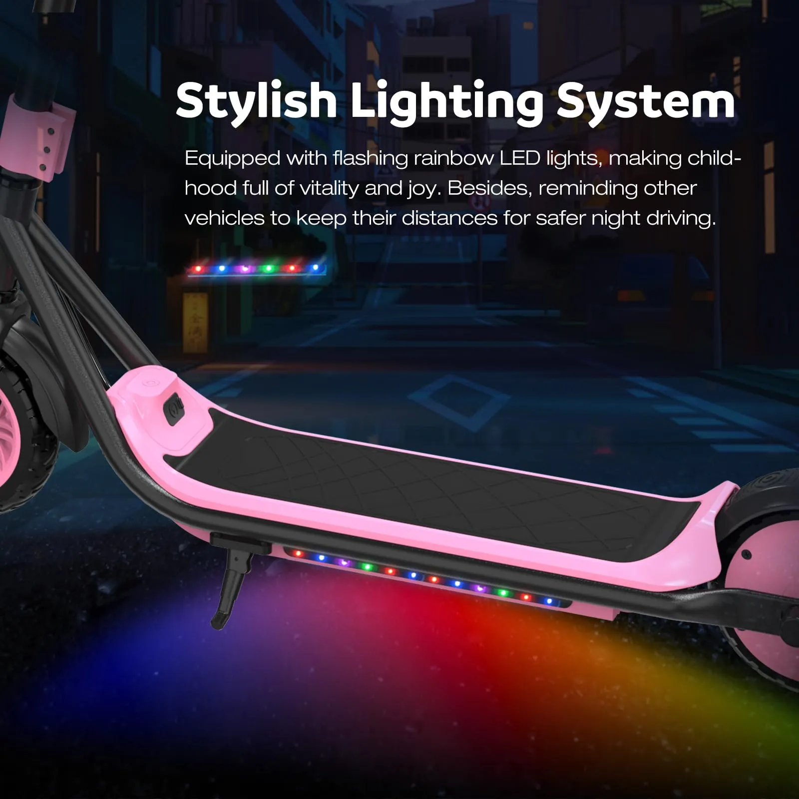 EVERCROSS Monopattino Elettrico per Bambini, LED & Bluetooth, Autonomia 20km, Rosa Scuro - immagine 5