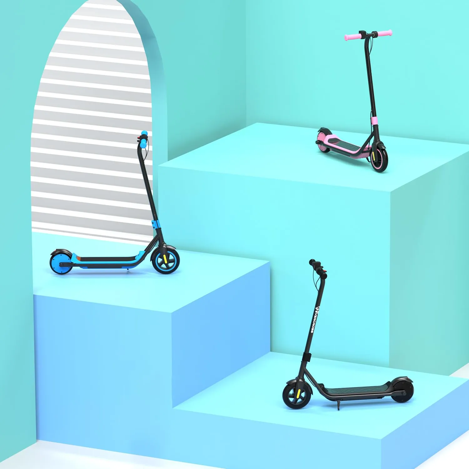EVERCROSS Monopattino Elettrico per Bambini, LED & Bluetooth, Autonomia 20km, Rosa Scuro - immagine 7