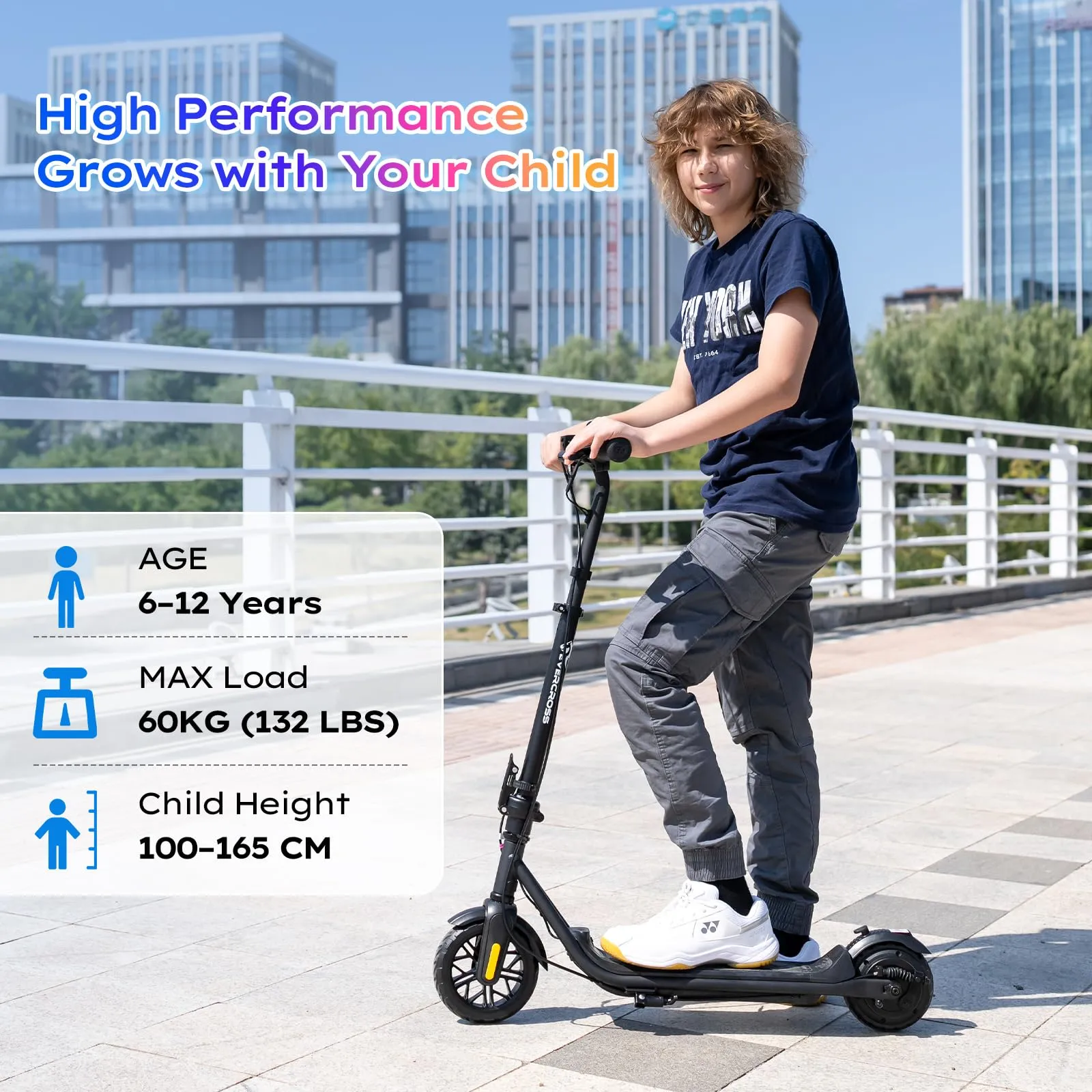 Evercross Monopattino Elettrico per Bambini, Pieghevole, LED e Bluetooth, Rosa - immagine 7