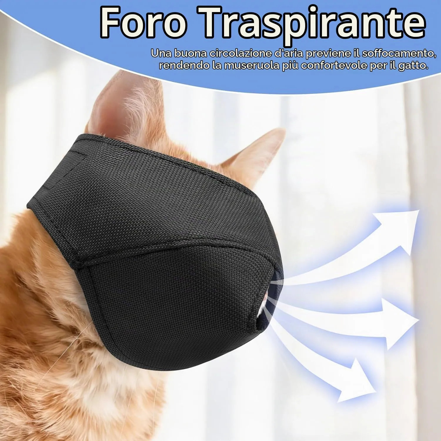 NUOGUAYI Museruola per Gatti in Nylon Traspirante Antimorso (S) - immagine 2