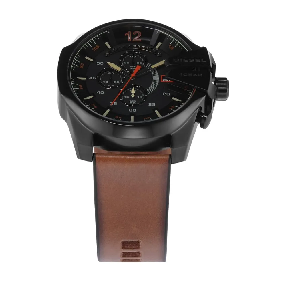 Diesel Orologio Analogico Uomo DZ4343 con Cinturino in Pelle Marrone e Nero - immagine 4