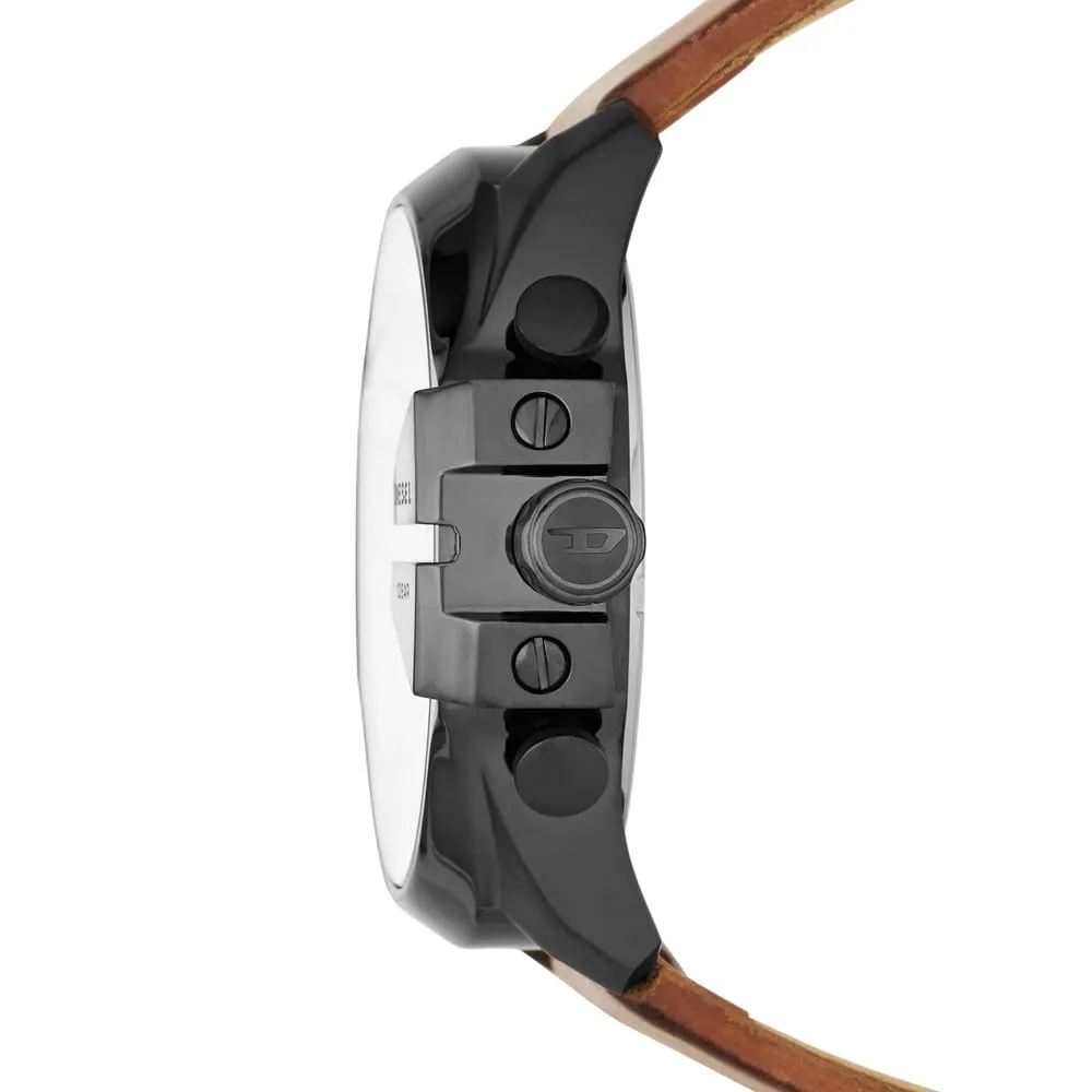 Diesel Orologio Analogico Uomo DZ4343 con Cinturino in Pelle Marrone e Nero - immagine 5