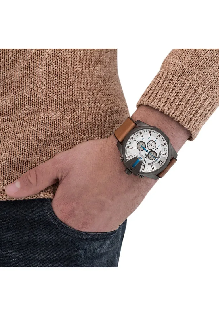 Diesel DZ4280 Analogico Uomo Cinturino in Pelle Marrone e Bianco - immagine 2