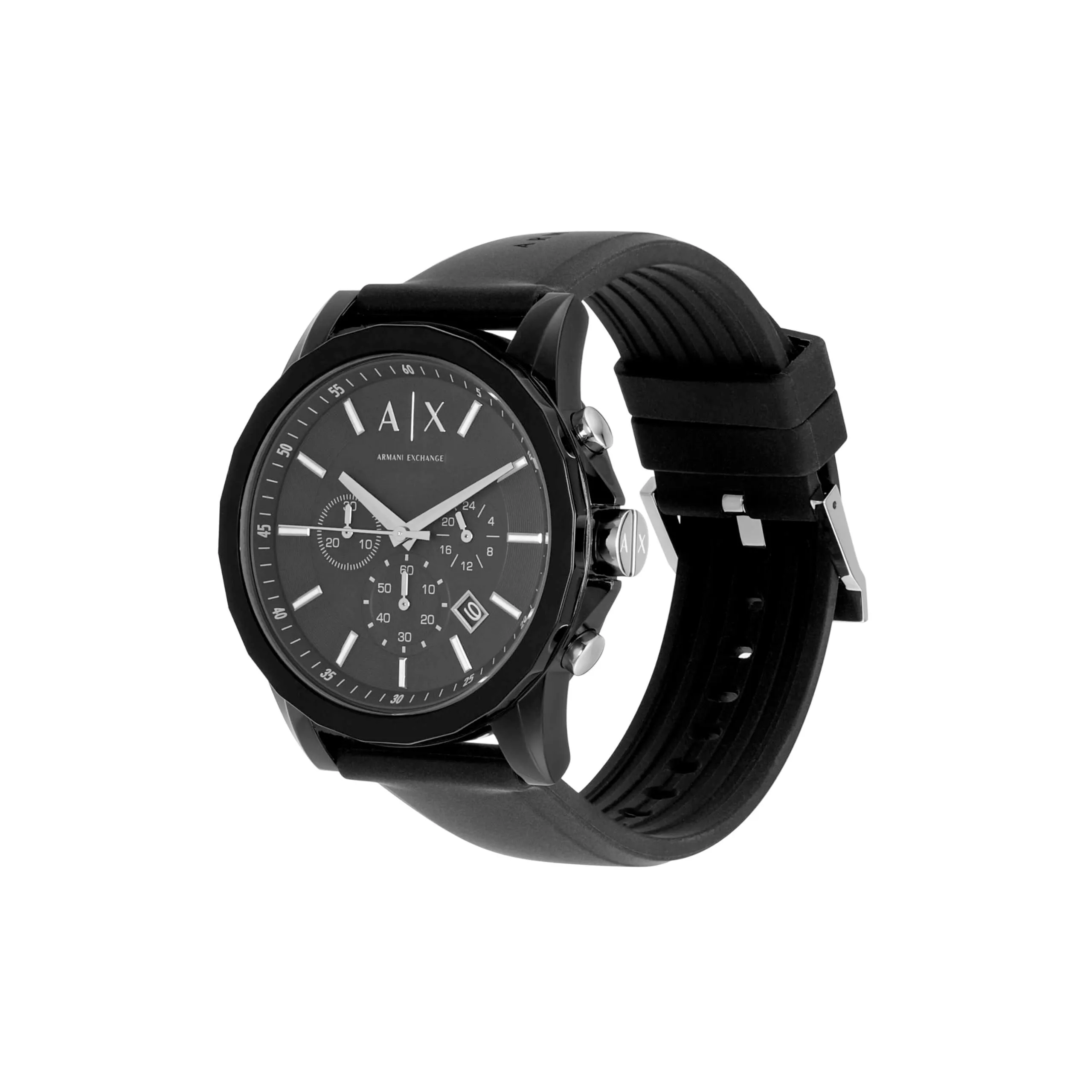 Armani Exchange Orologio Cronografo da Uomo 44mm in Acciaio e Silicone Nero - immagine 3