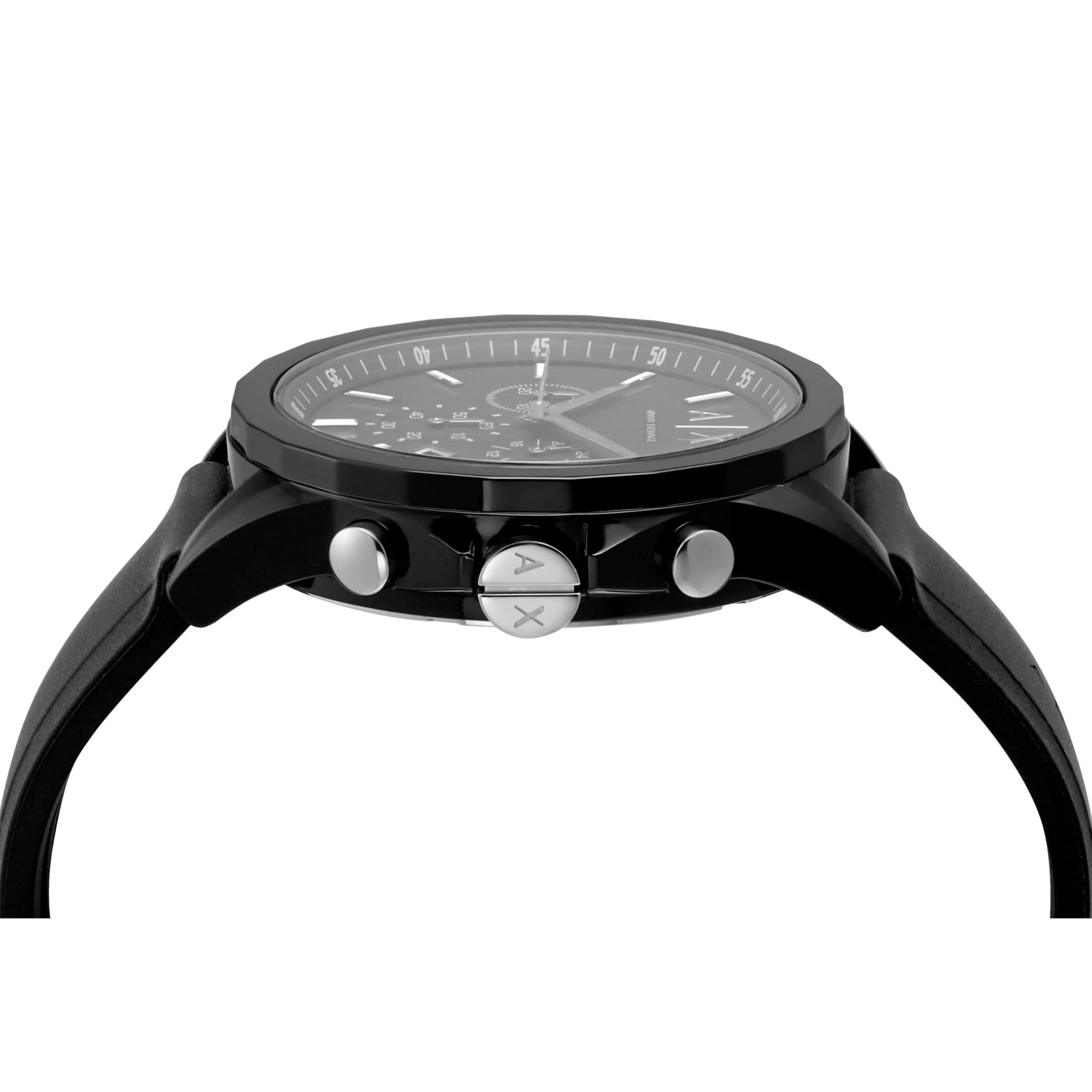 Armani Exchange Orologio Cronografo da Uomo 44mm in Acciaio e Silicone Nero - immagine 4