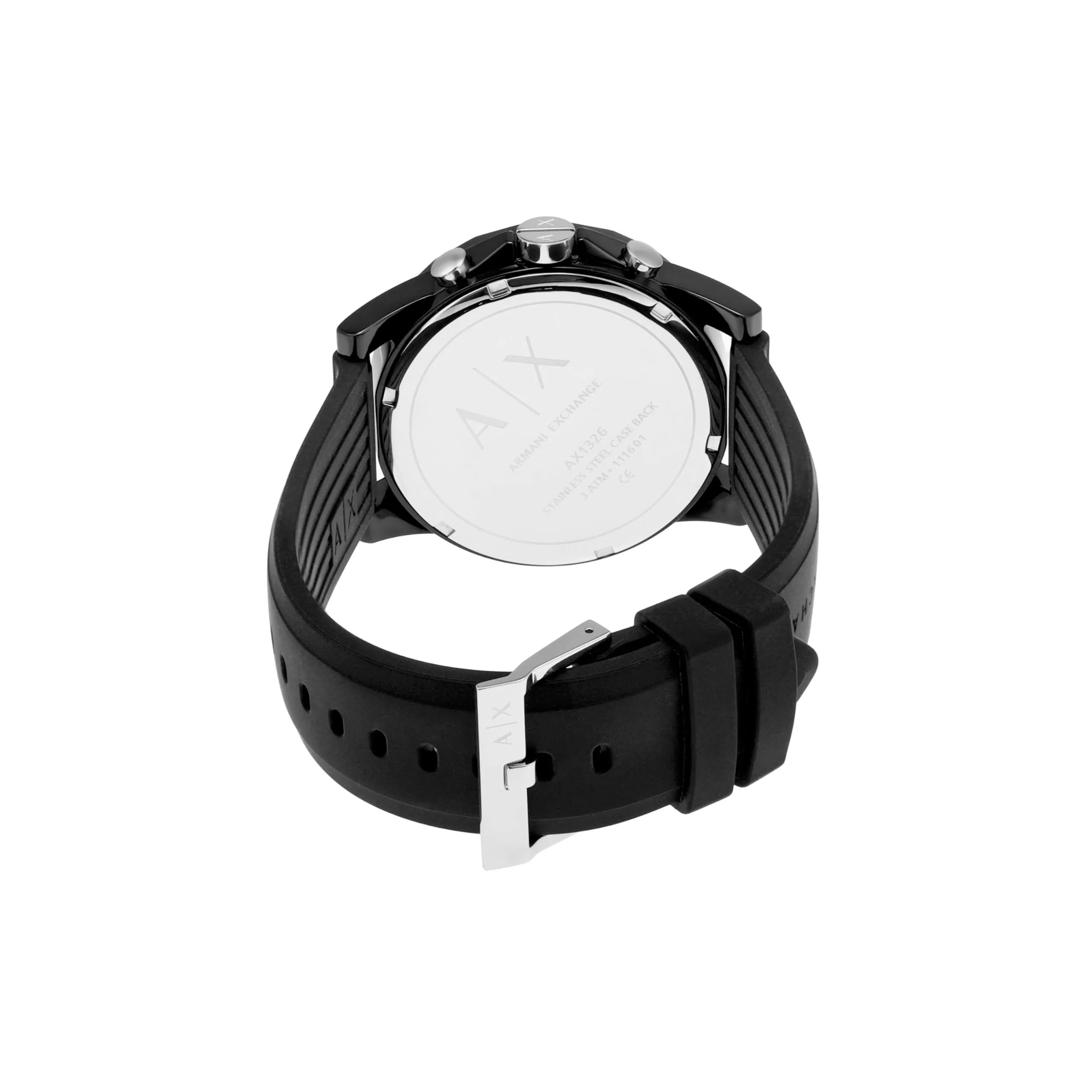 Armani Exchange Orologio Cronografo da Uomo 44mm in Acciaio e Silicone Nero - immagine 5