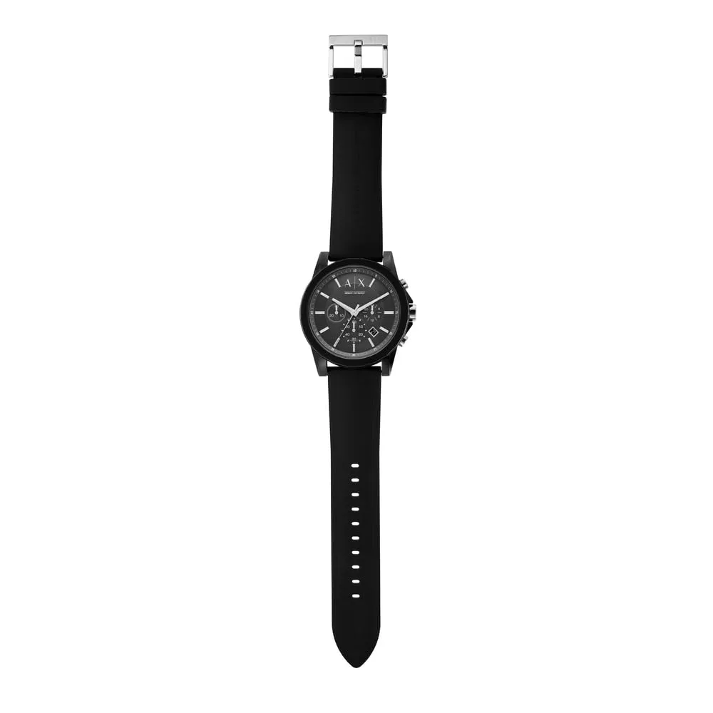 Armani Exchange Orologio Cronografo da Uomo 44mm in Acciaio e Silicone Nero - immagine 8