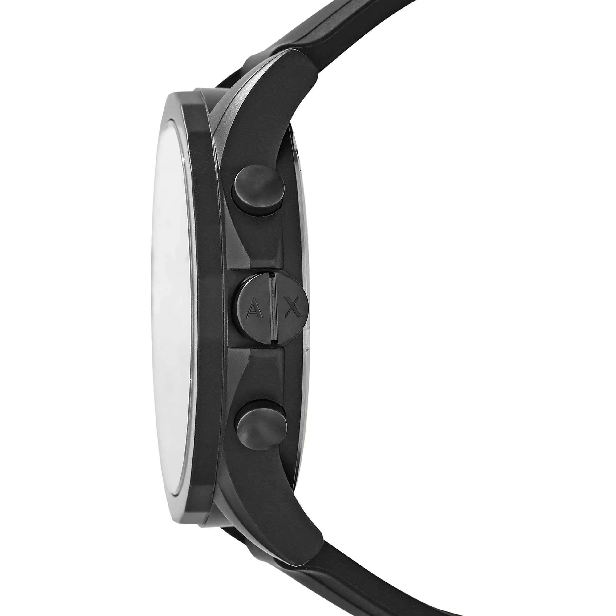 Armani Exchange AX1343 Orologio Cronografo Uomo 44 mm Nero e Giallo con Cinturino in Silicone - immagine 3