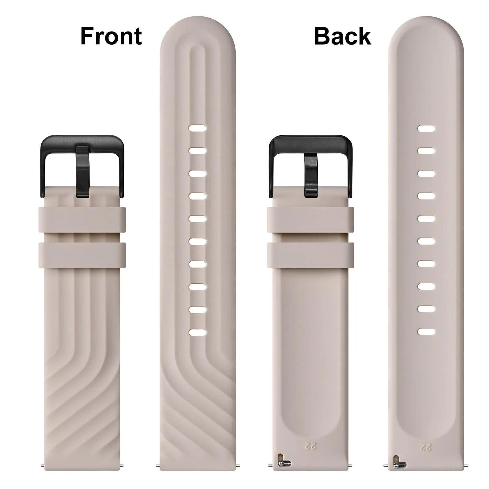 ANBEER Cinturino in Silicone 20mm a Sgancio Rapido, Extra Lungo, Rosa - immagine 4