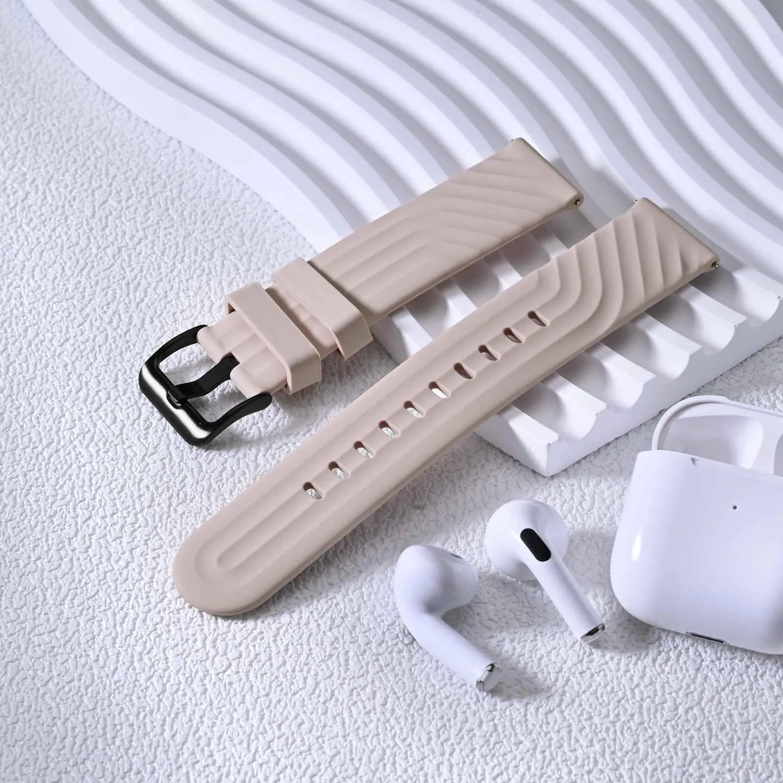 ANBEER Cinturino in Silicone 20mm a Sgancio Rapido, Extra Lungo, Rosa - immagine 8