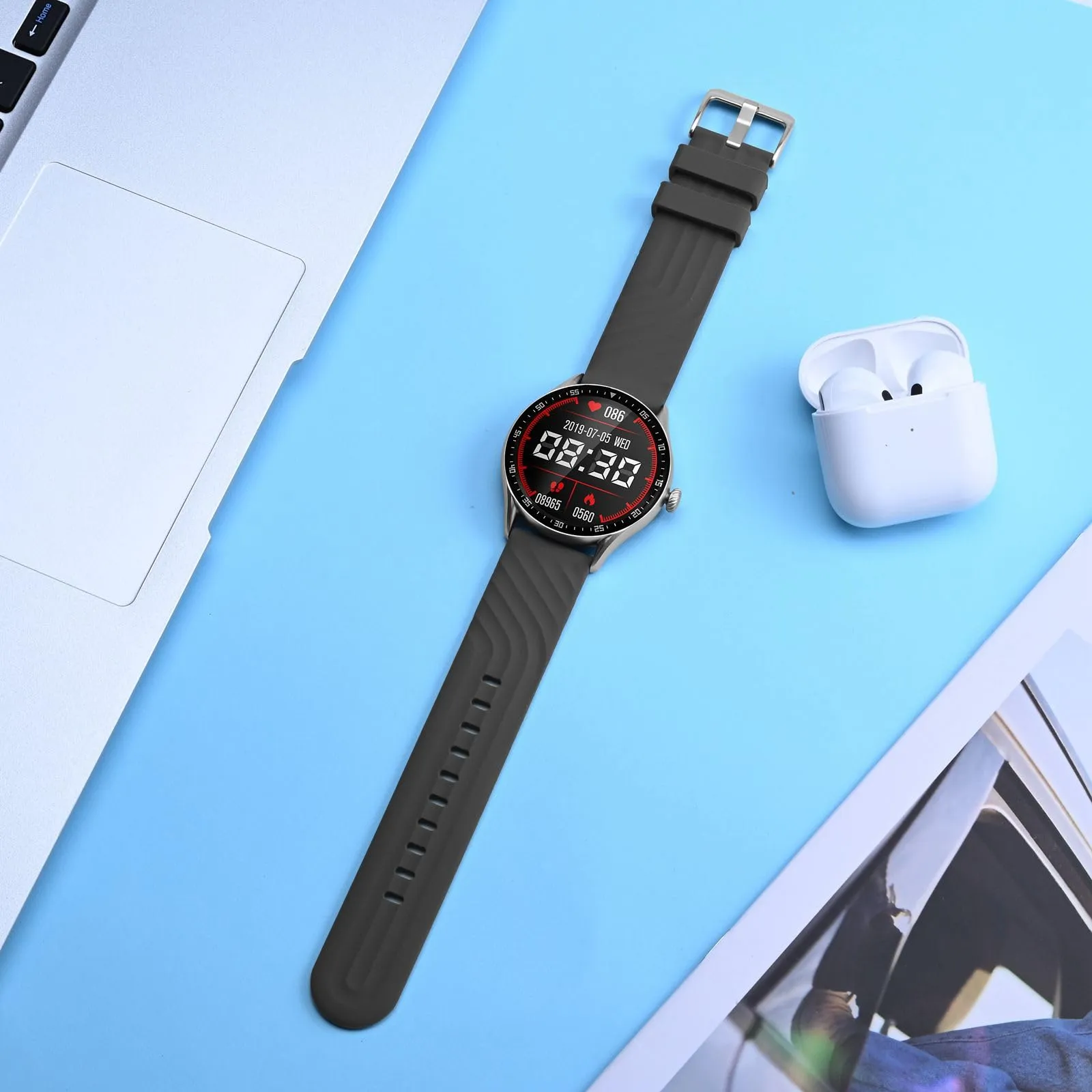 ANBEER Cinturini per Orologi in Silicone 22mm, Sgancio Rapido, Extra Lungo, Grigio Scuro - immagine 2
