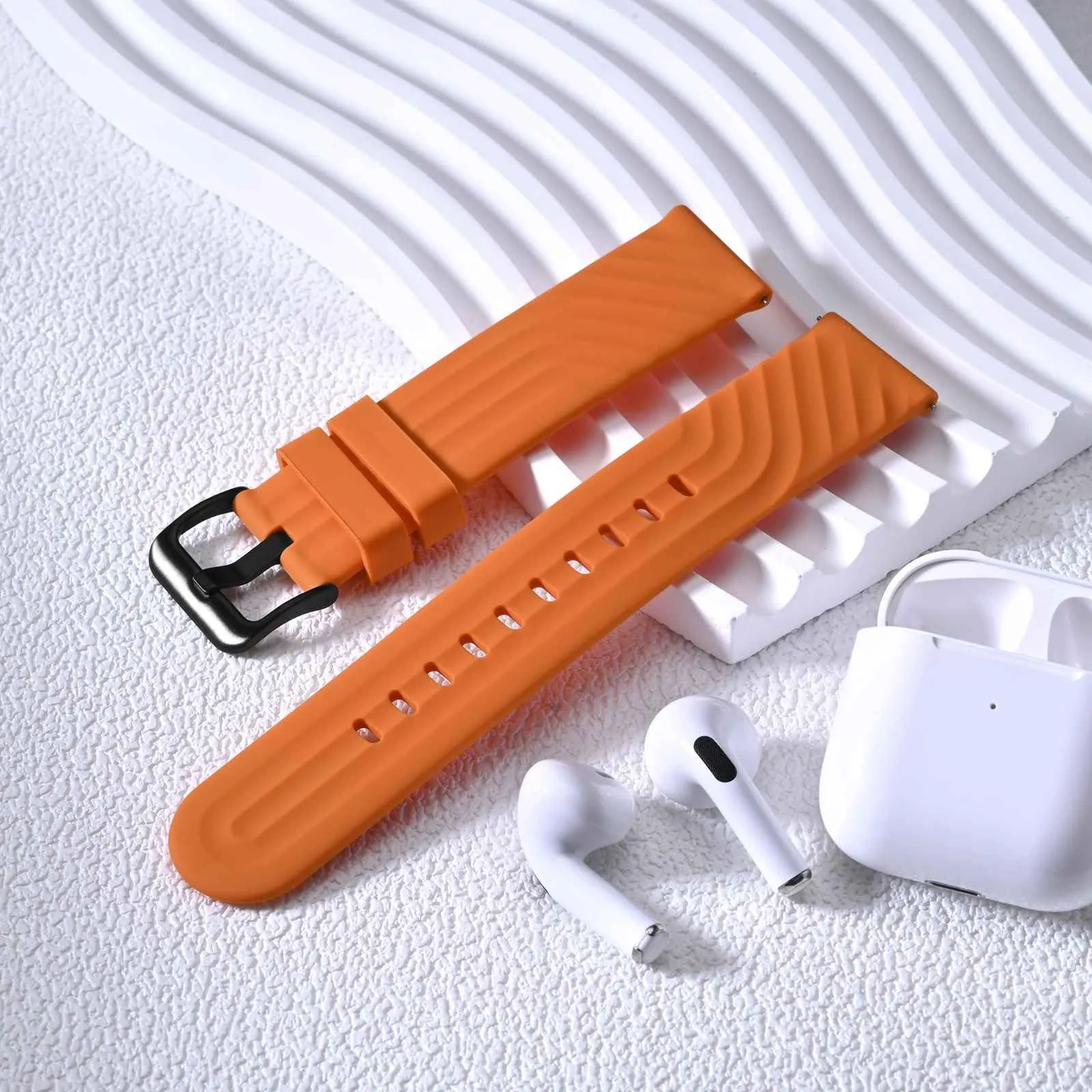 ANBEER Cinturini in Silicone 18mm a Sgancio Rapido, Extra Lungo, Arancione - immagine 8