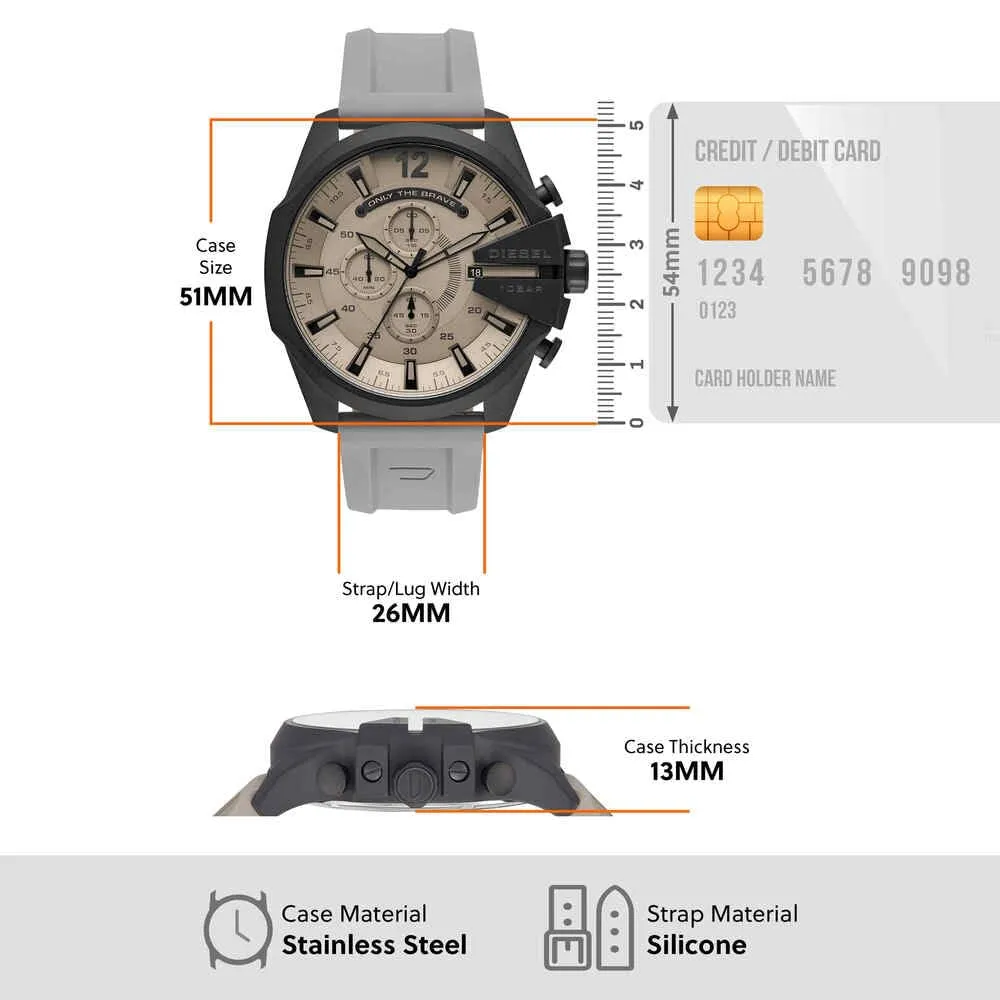 Diesel Orologio Analogico al Quarzo Uomo con Cinturino in Silicone DZ4496 - immagine 6