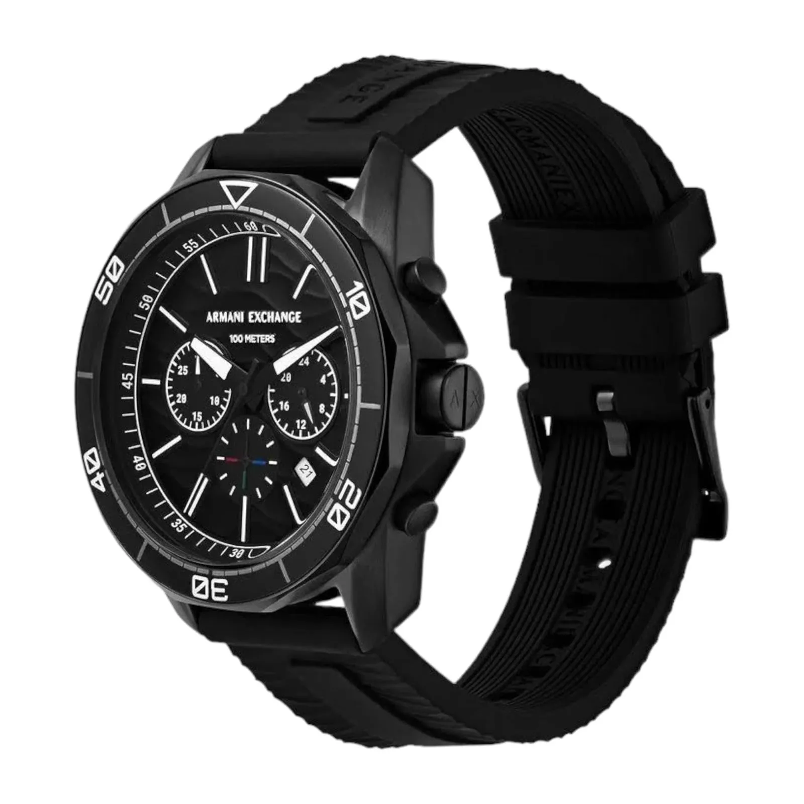 Armani Exchange AX1961 Orologio Cronografo da Uomo, Cassa 44 mm, Cinturino in Silicone Nero - immagine 4