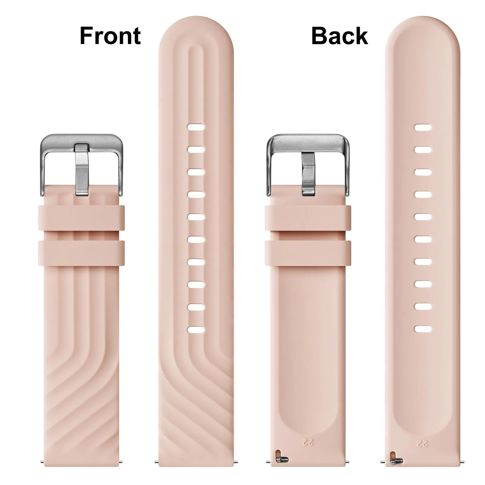 ANBEER Cinturini in Silicone 21mm a Sgancio Rapido, Rosa Chiaro - immagine 4