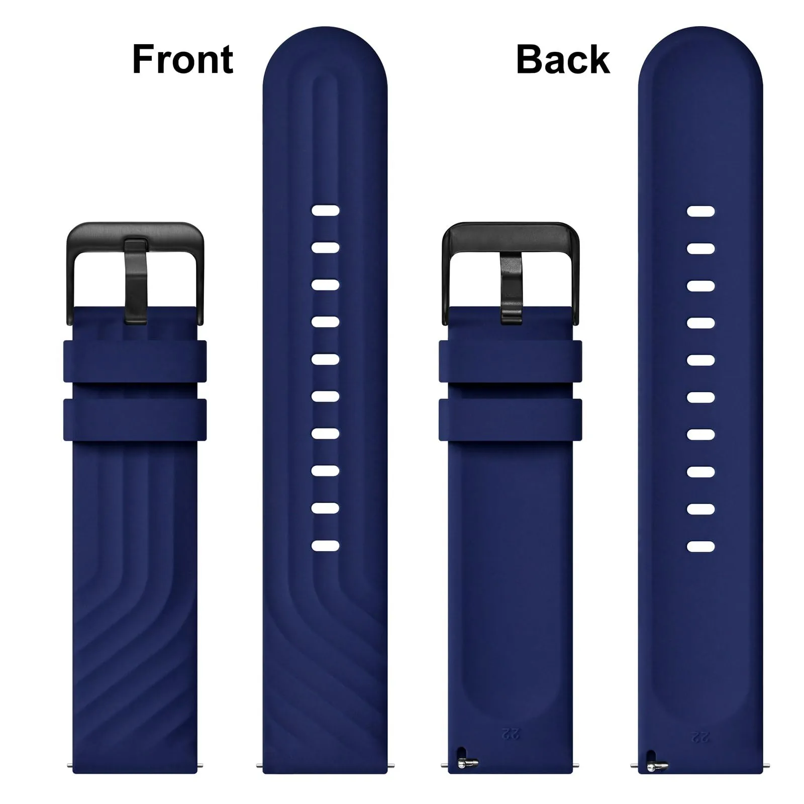ANBEER Cinturini in Silicone 21mm a Sgancio Rapido, Blu - immagine 4