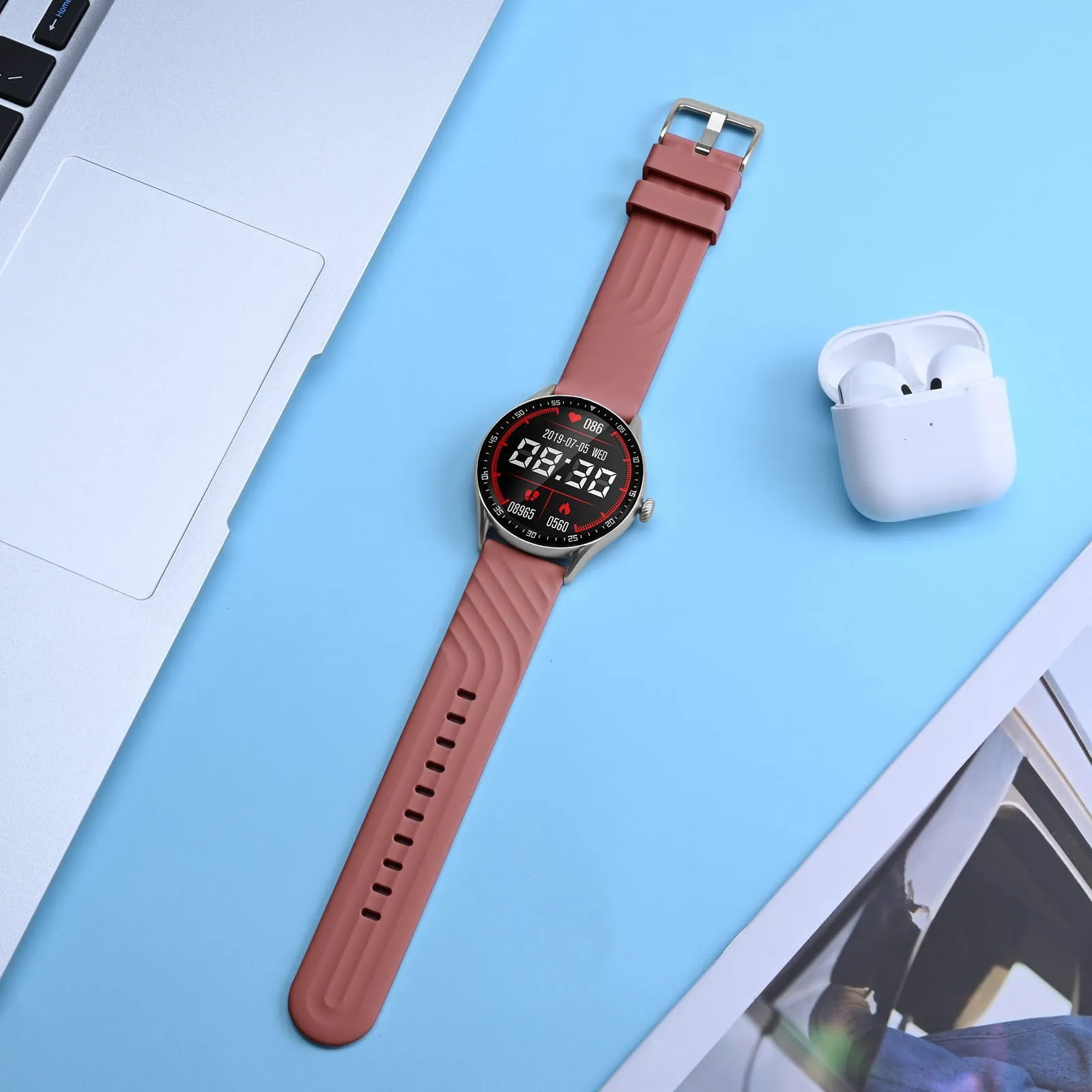 ANBEER Cinturini in Silicone 21mm a Sgancio Rapido, Marrone Rosato - immagine 2