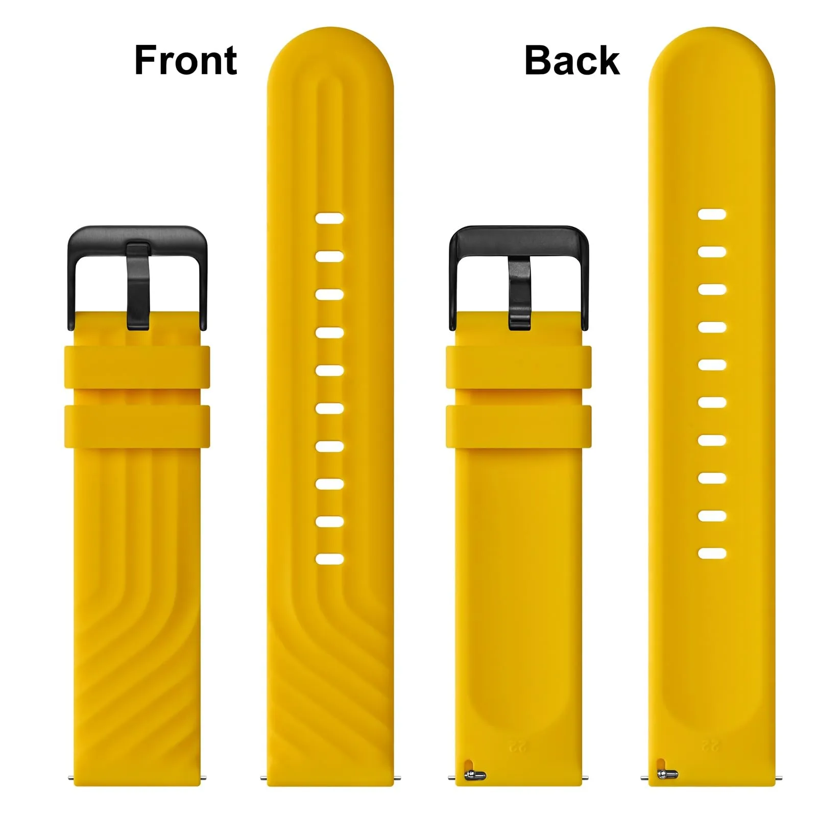 ANBEER Cinturino in Silicone 19mm a Sgancio Rapido, Giallo - immagine 4