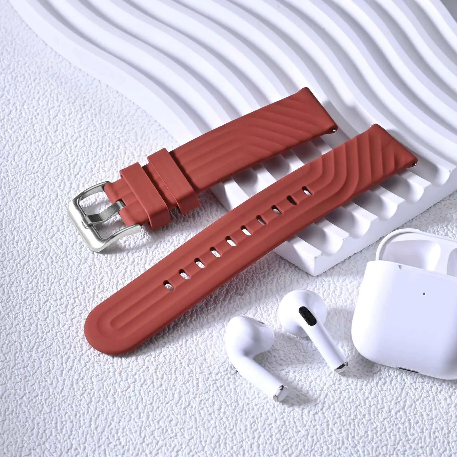 ANBEER Cinturini in Silicone 19mm a Sgancio Rapido, Rosso - immagine 8