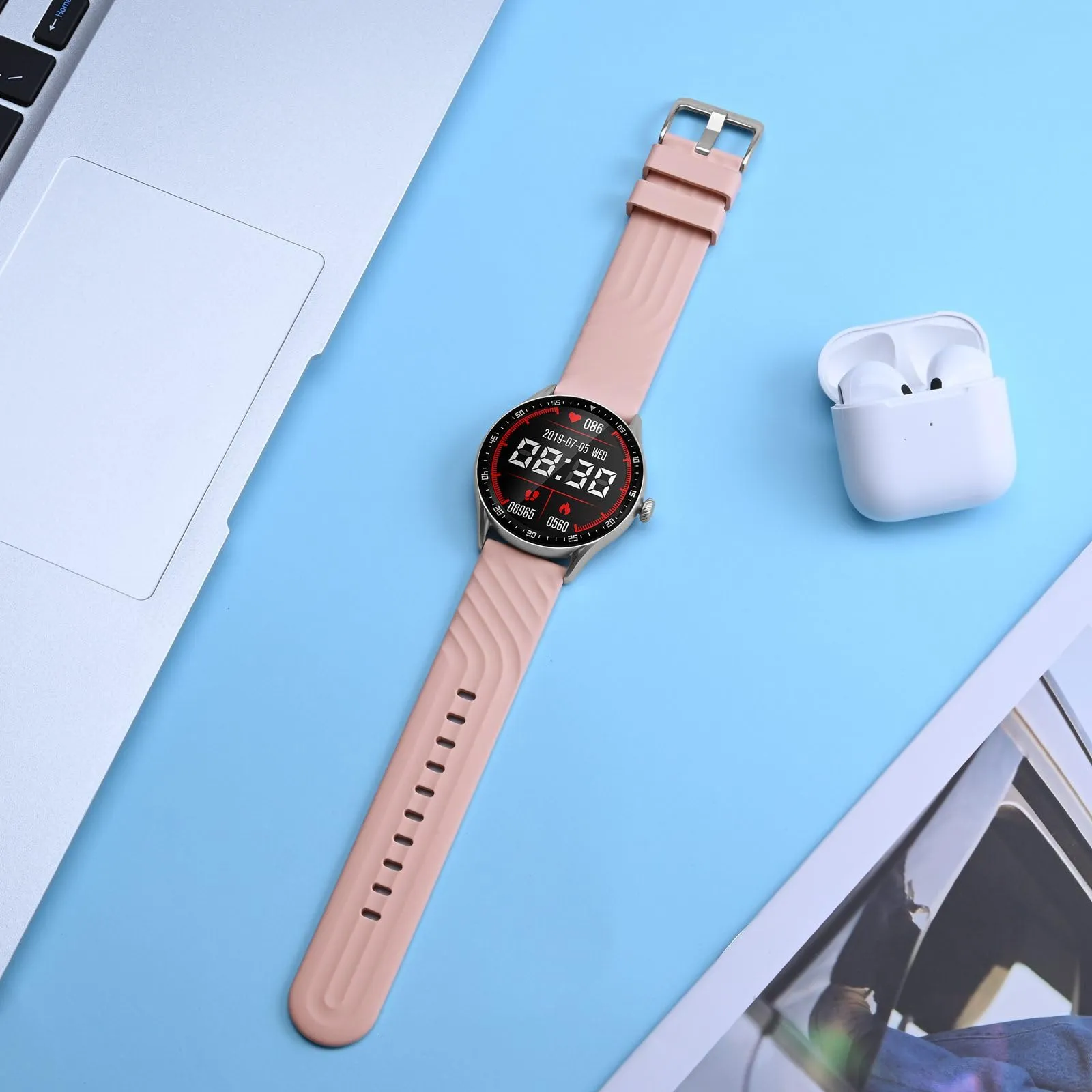 ANBEER Cinturini in Silicone 20mm a Sgancio Rapido, Extra Lungo, Rosa Chiaro - immagine 2