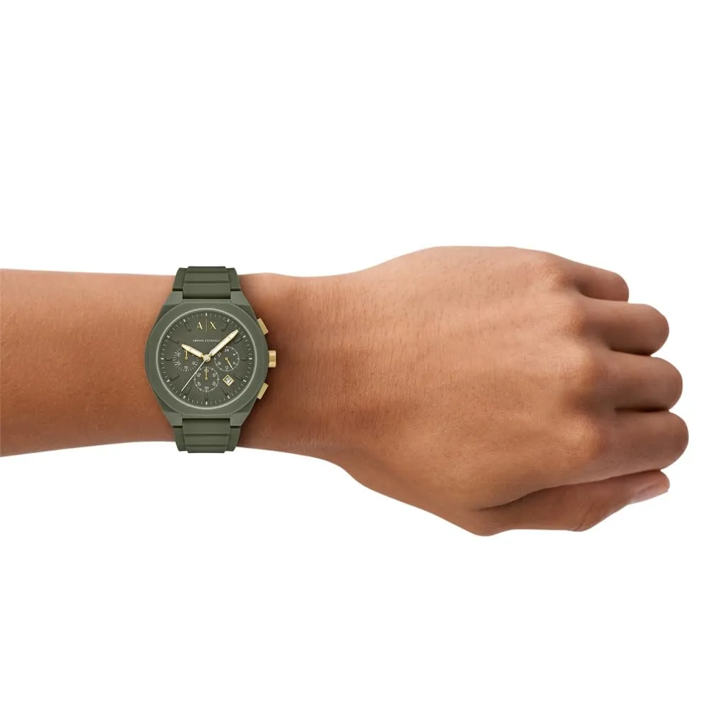 Armani Exchange AX4169 Orologio Cronografo da Uomo 44 mm Nero Onice con Cinturino in Silicone - immagine 2