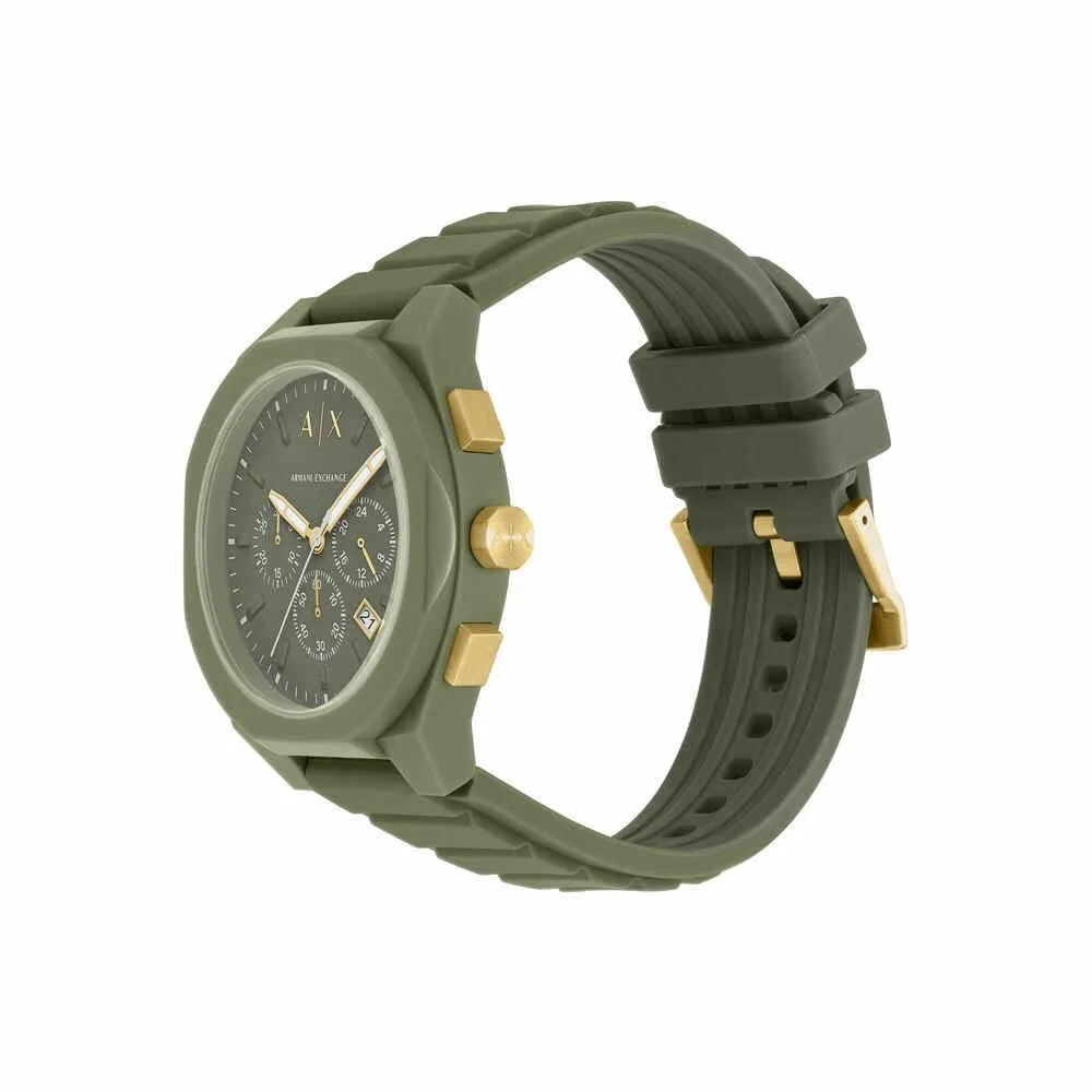 Armani Exchange AX4169 Orologio Cronografo da Uomo 44 mm Nero Onice con Cinturino in Silicone - immagine 3