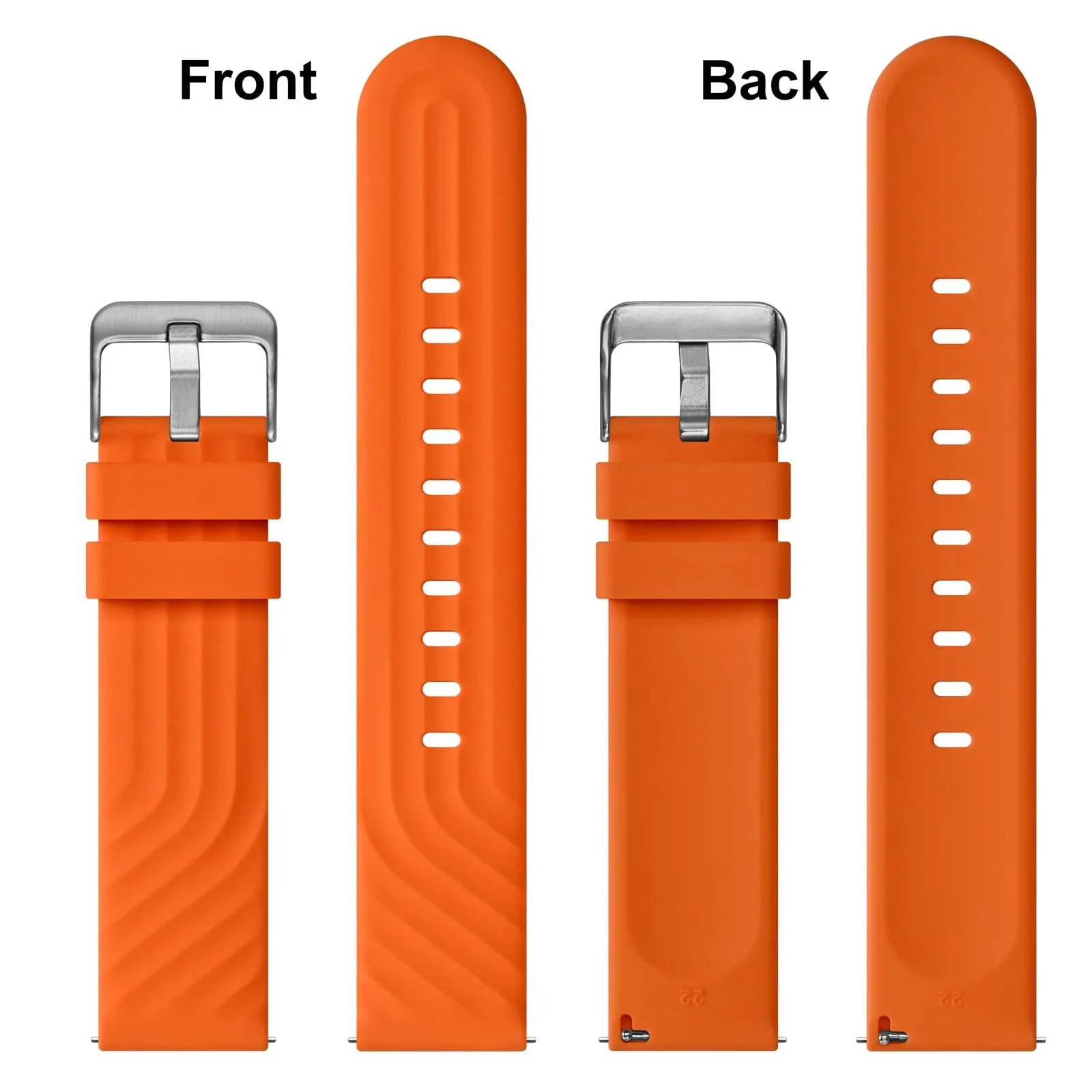 ANBEER Cinturini in Silicone 21mm a Sgancio Rapido, Arancione - immagine 4