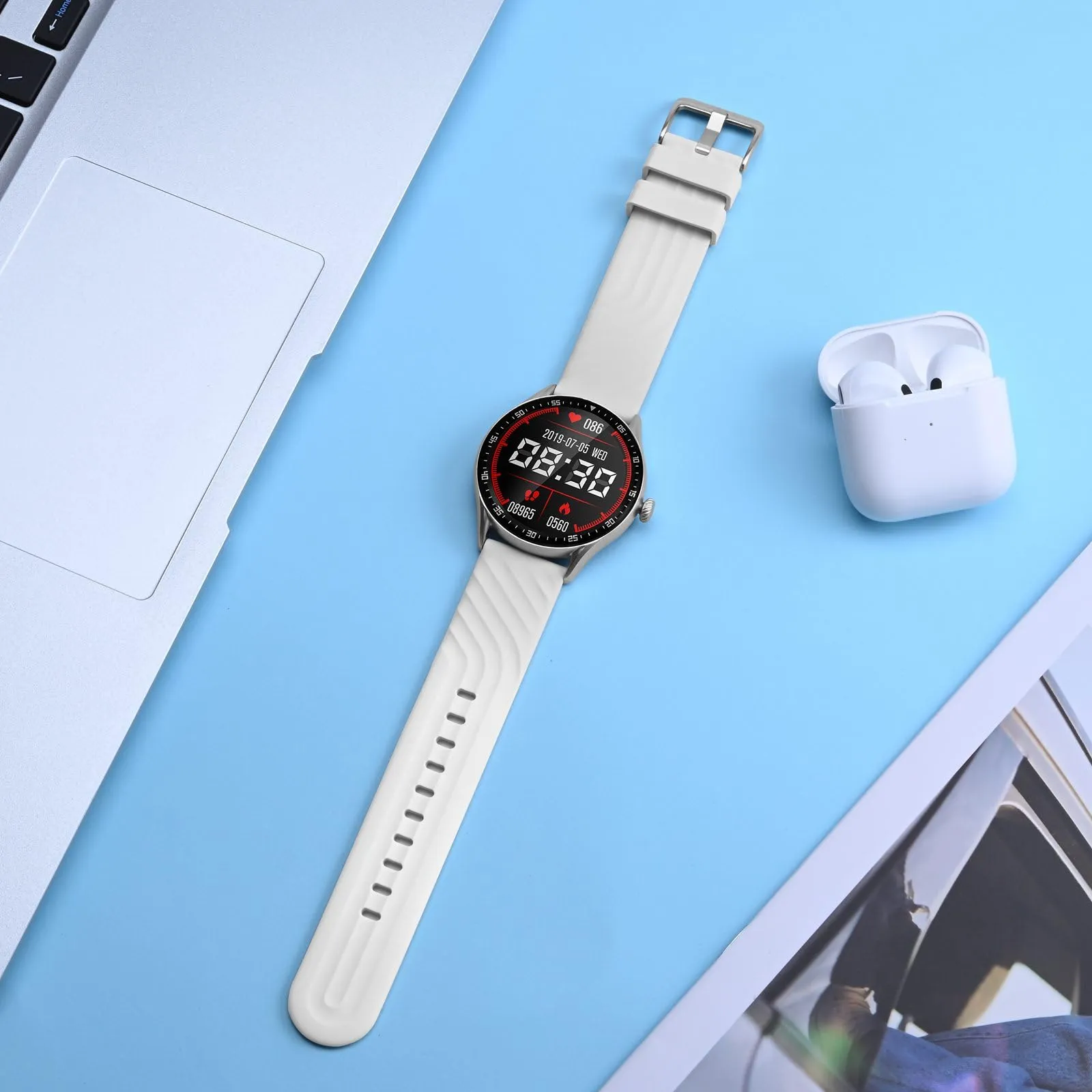ANBEER Cinturini in Silicone 21mm a Sgancio Rapido, Bianco Puro - immagine 2