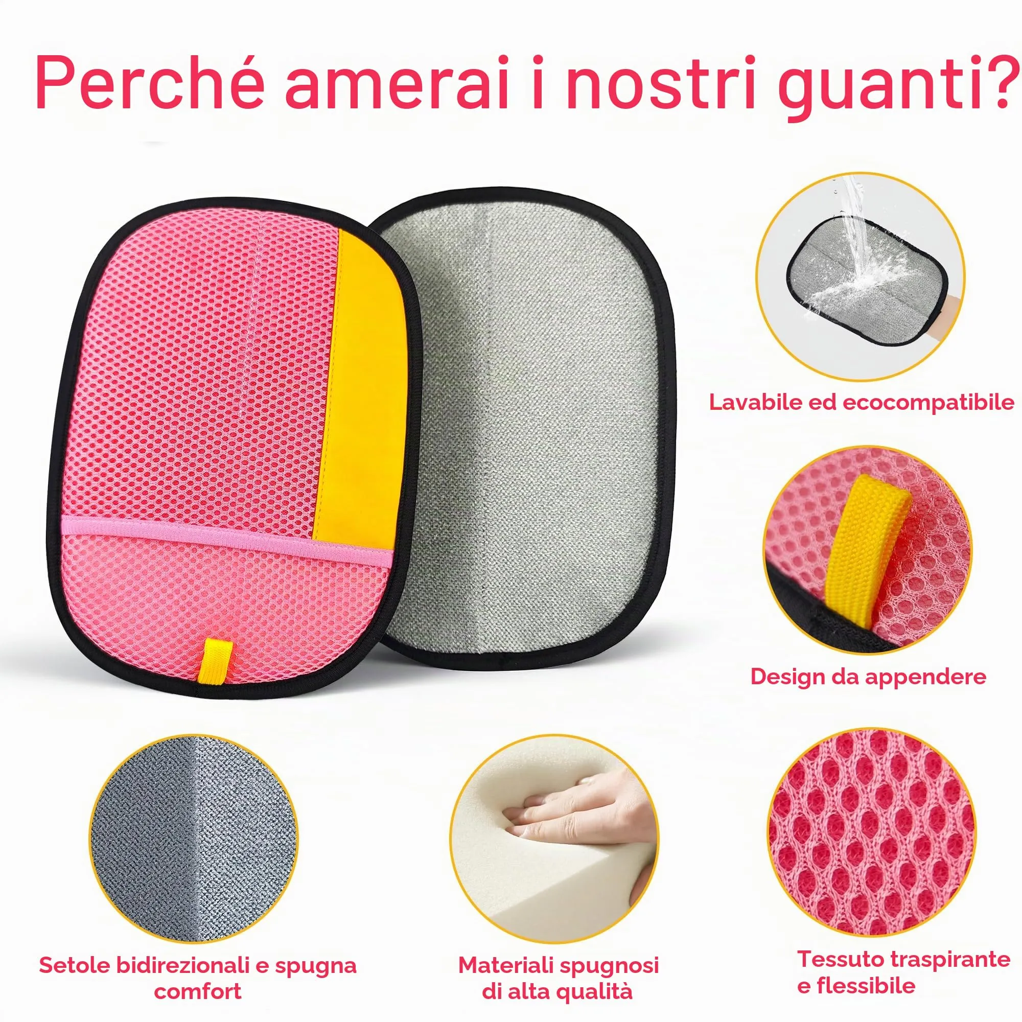 YOSEPATI Guanto per la rimozione dei peli per animali spazzola magica - immagine 7