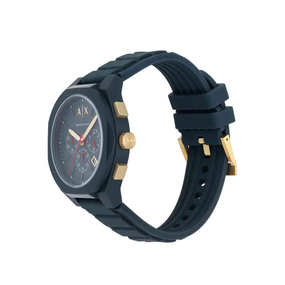 Armani Exchange AX4168 Orologio Cronografo da uomo, 44 mm, Cinturino in silicone, Blu Cobalto - immagine 3
