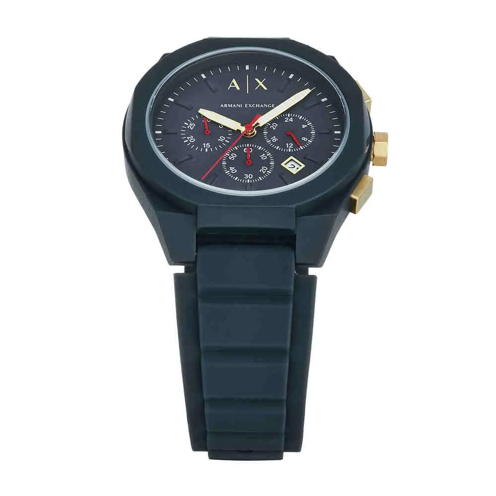 Armani Exchange AX4168 Orologio Cronografo da uomo, 44 mm, Cinturino in silicone, Blu Cobalto - immagine 4