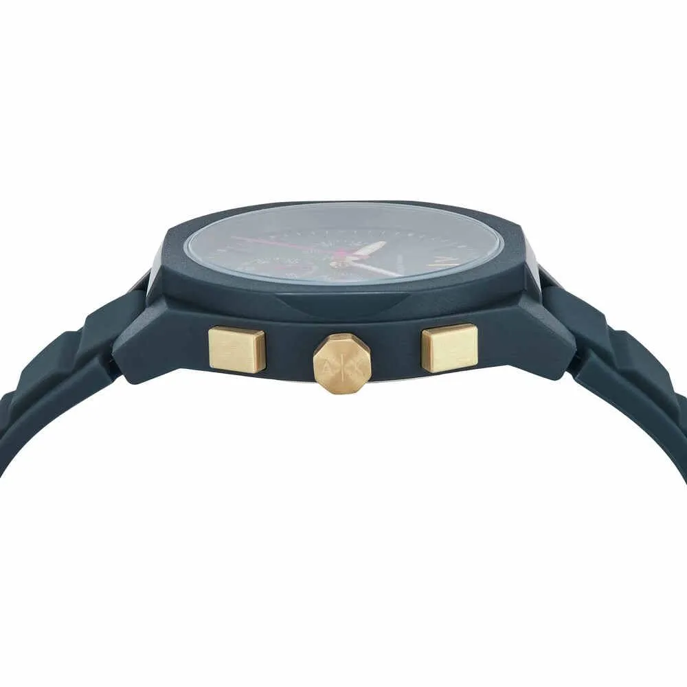 Armani Exchange AX4168 Orologio Cronografo da uomo, 44 mm, Cinturino in silicone, Blu Cobalto - immagine 5