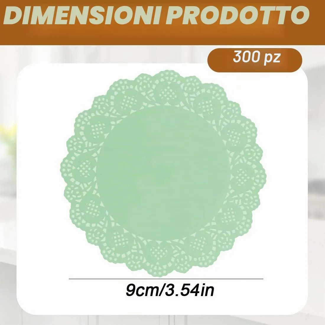 LYITZW Centrini in Pizzo di Carta Colori Misti, 9 cm, 300 Pezzi - immagine 2