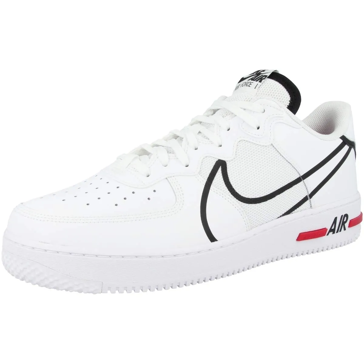 Nike Air Force 1 React White/Black-University Red CD4366-100 EU 44 - immagine 4
