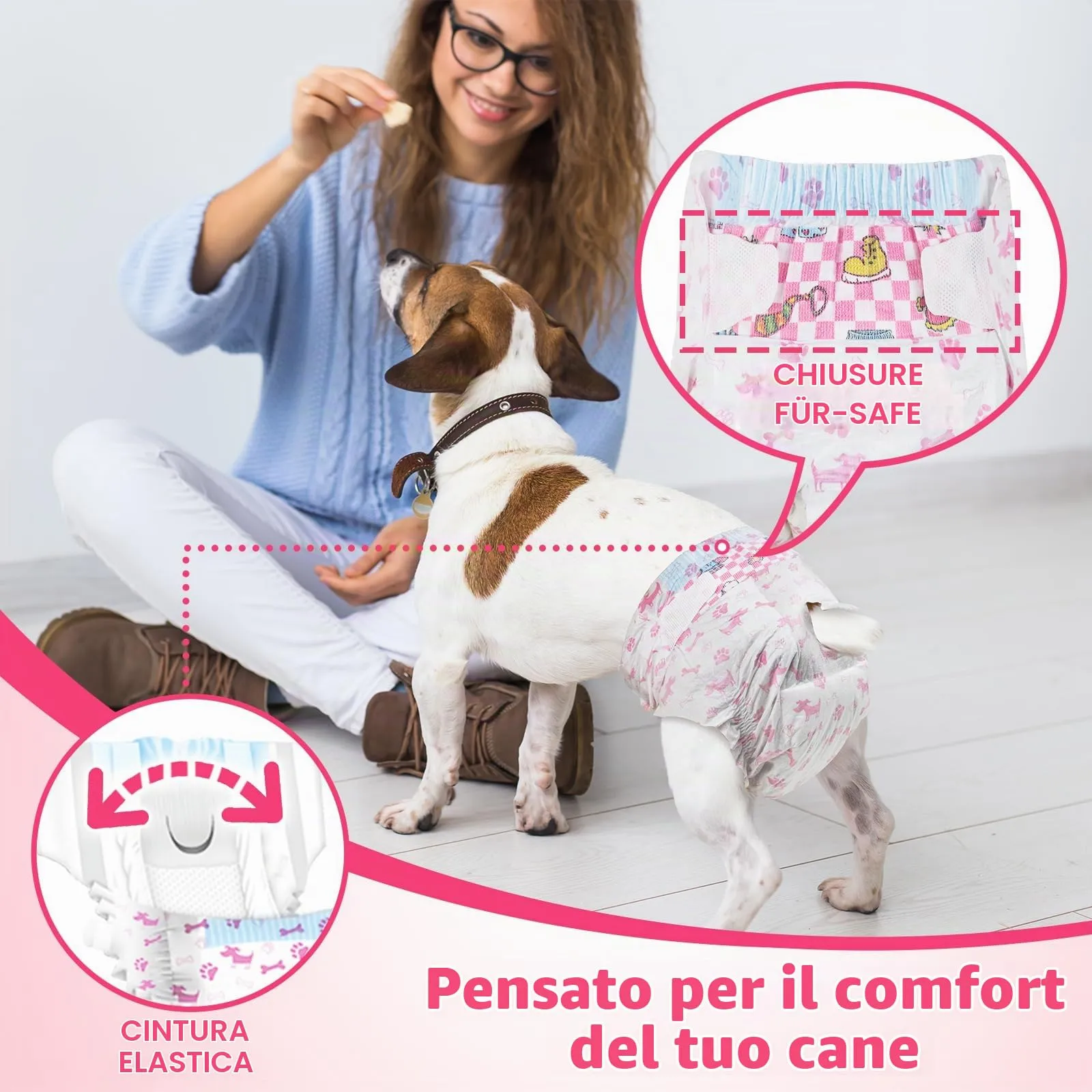 Dono Pannolini Monouso per Cani Femmina, XS, 18 Pezzi - immagine 4