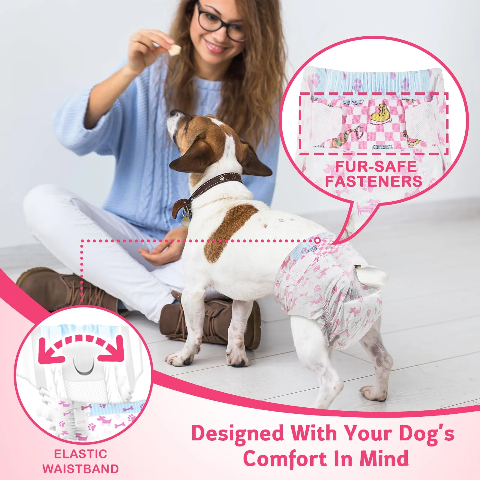 Dono Pannolini usa e getta per cani e gatti, Rosa, XXS, 40 pezzi - immagine 4