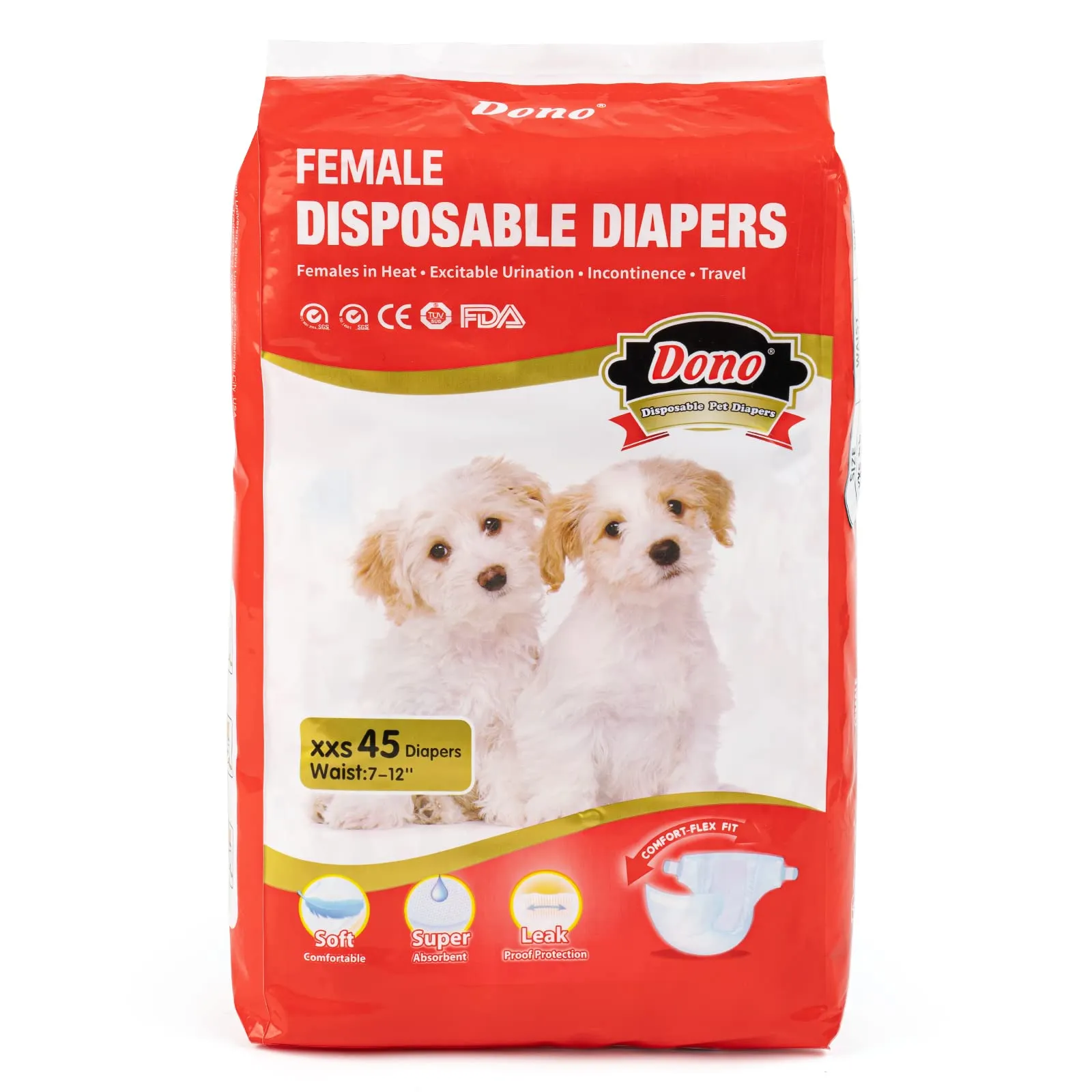 Dono Pannolini per Cani e Gatti, XXS, 45 Pezzi - immagine 9