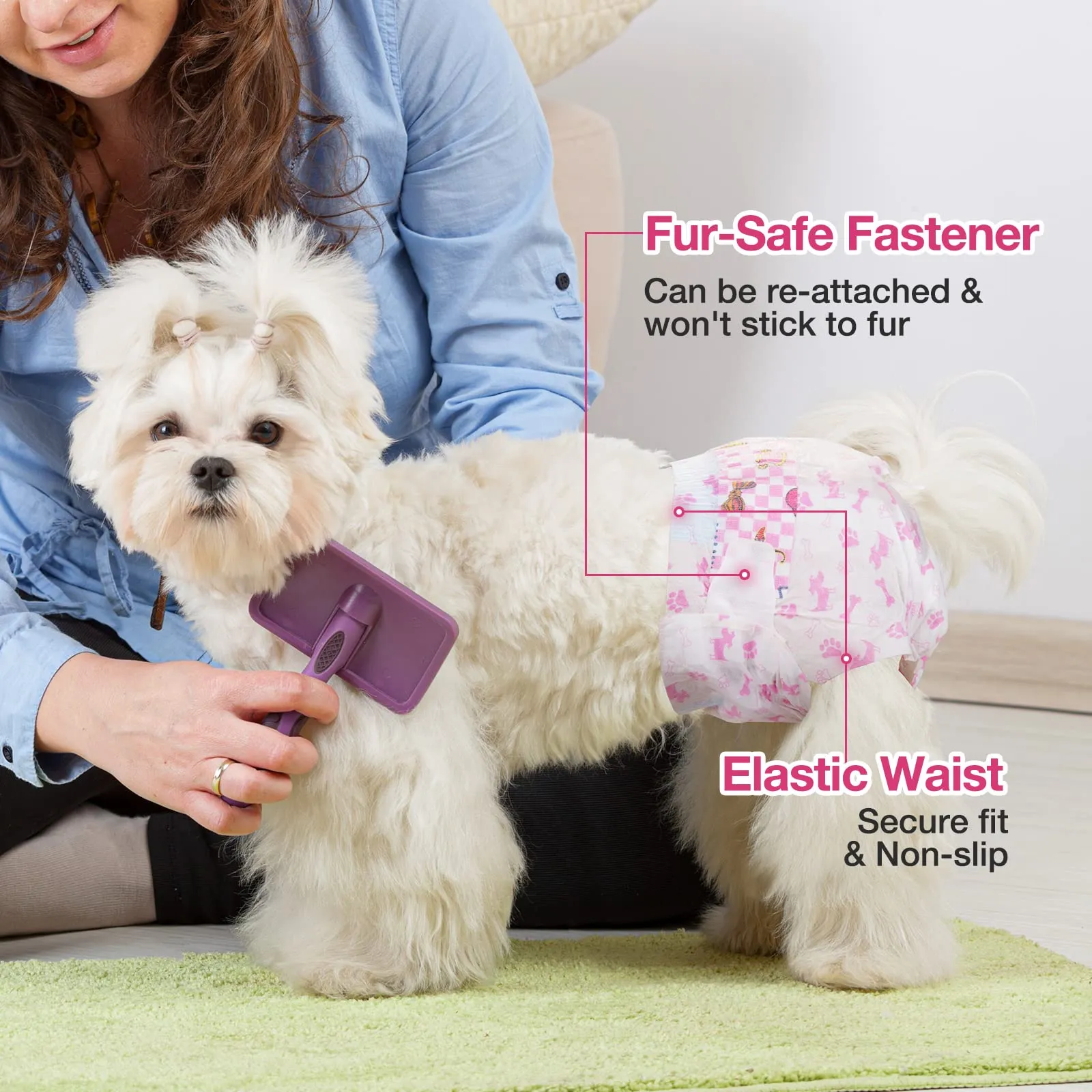 Dono Pannolini Monouso per Cani Femmina, M (11"-17"), 36 Pezzi - immagine 4