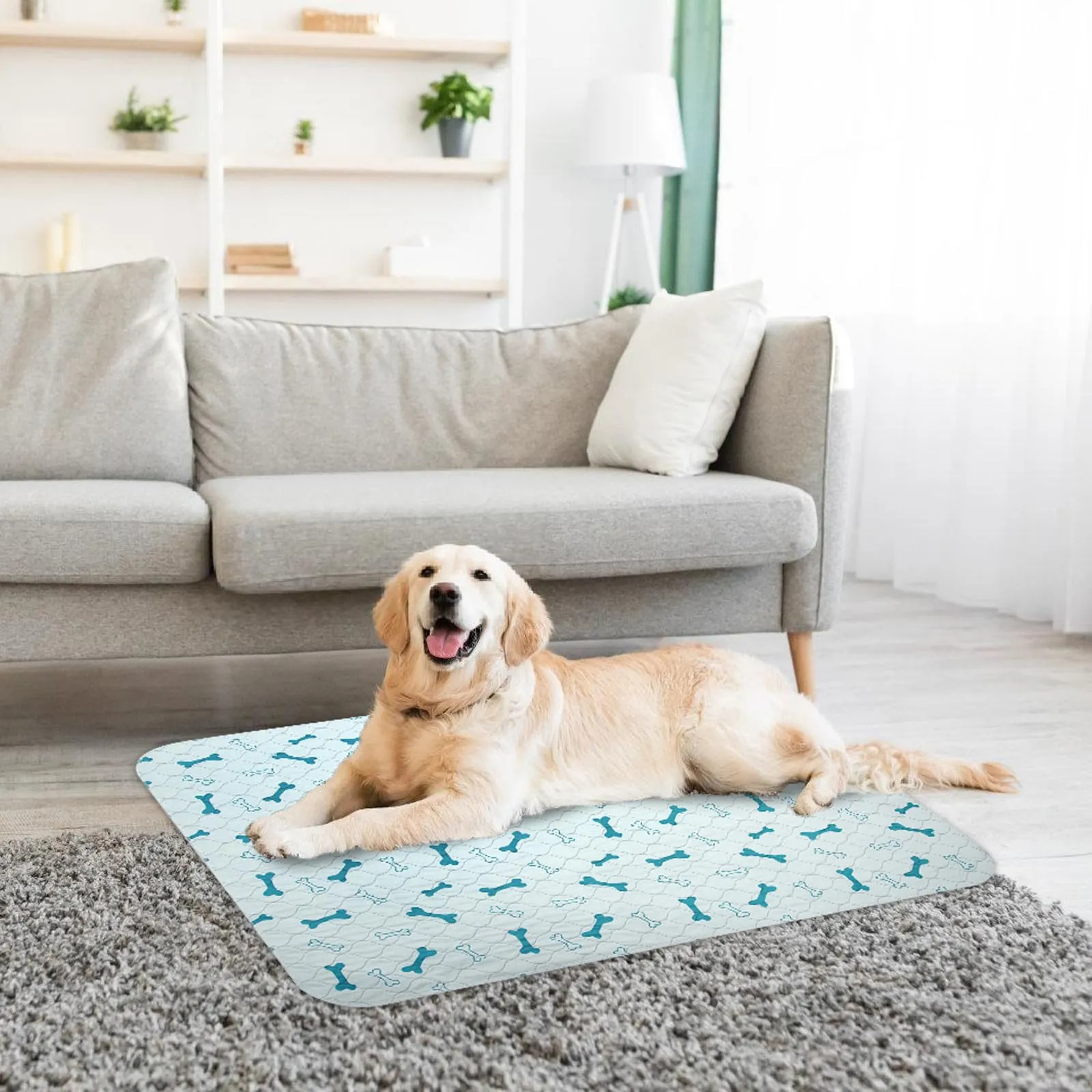 Geyecete Tappetini Igienici Lavabili e Riutilizzabili per Cani, Cuccioli e Piccoli Animali, 60 x 90 cm, 2 Pezzi - Blu - immagine 6
